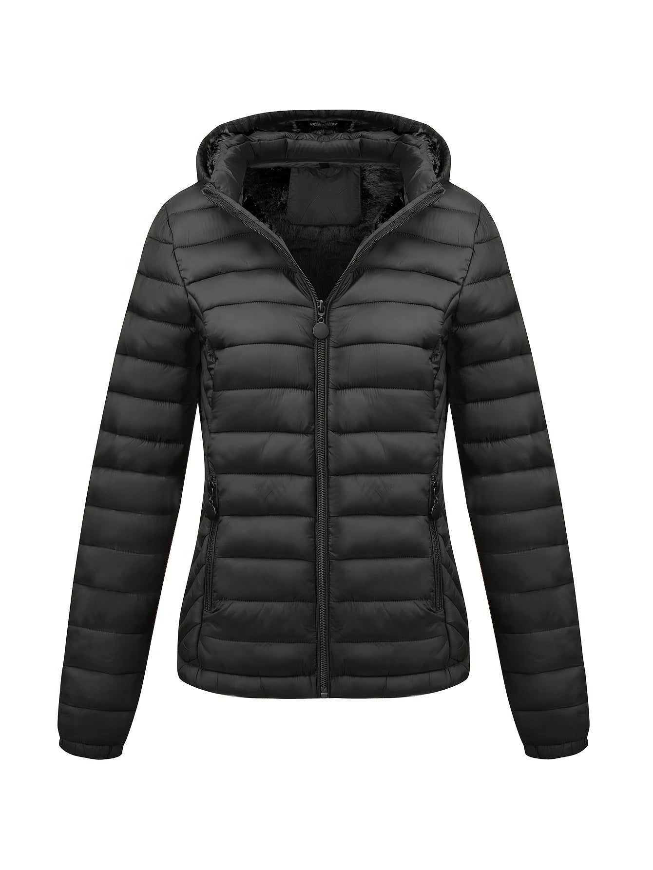 Modieuze gewatteerde ritsbare hoodie jas - stijlvol & warm voor elke gelegenheid! afbeelding 2