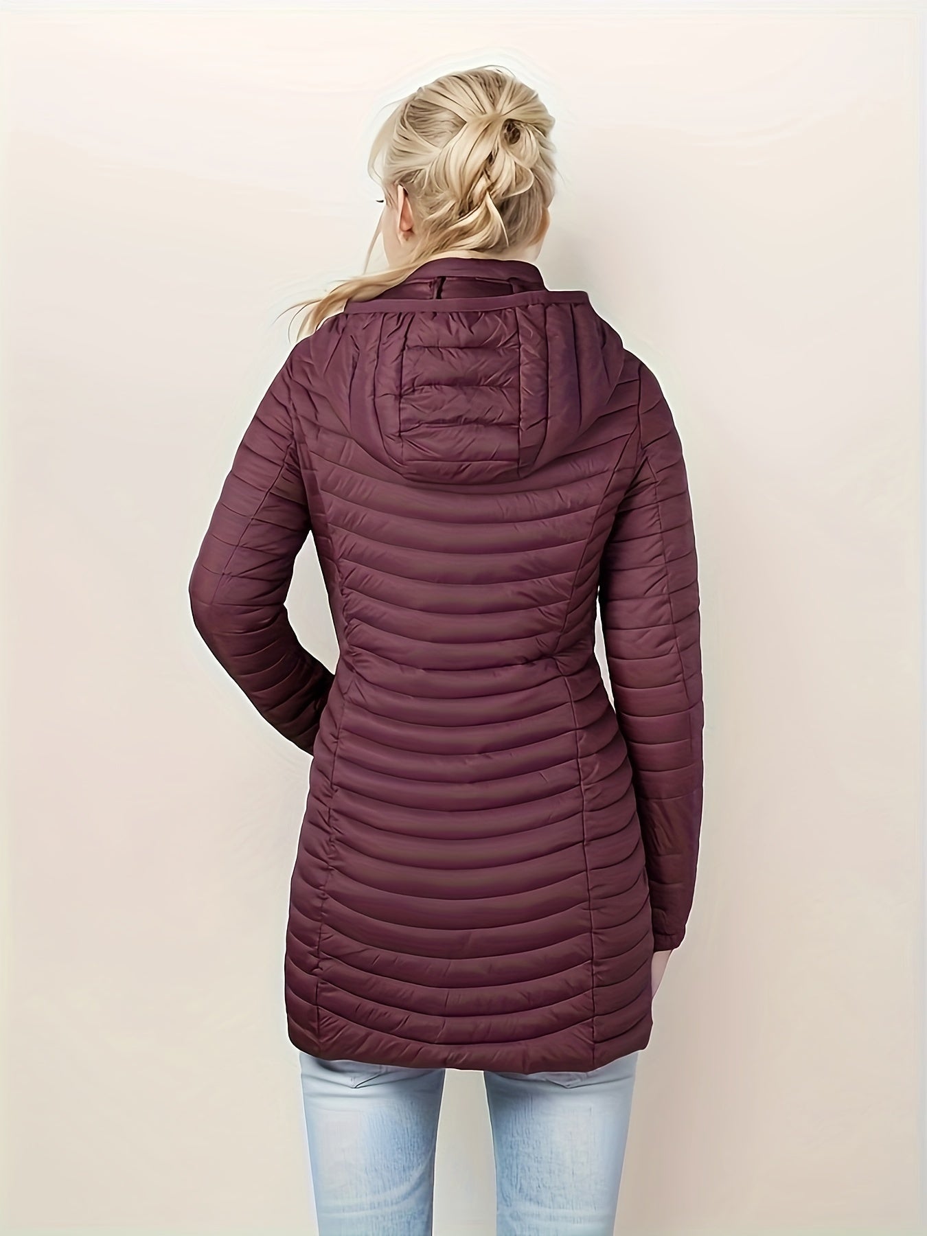 Stijlvolle gewatteerde jas met capuchon, ideaal voor herfst en winter afbeelding 5