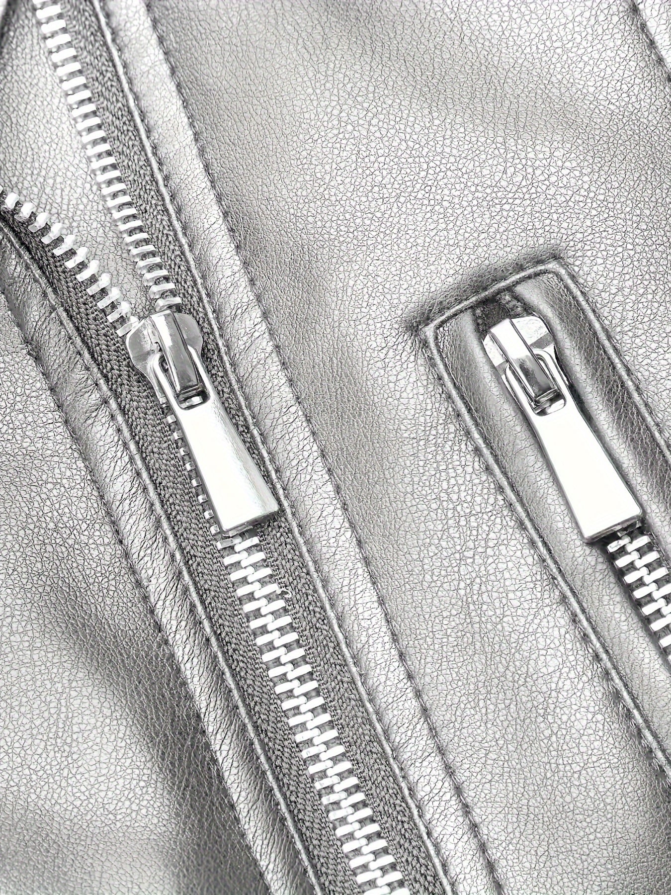 Stijlvolle Kunstleren Cropjas met Rits en Lange Mouwen voor een Eigentijdse Look afbeelding 7