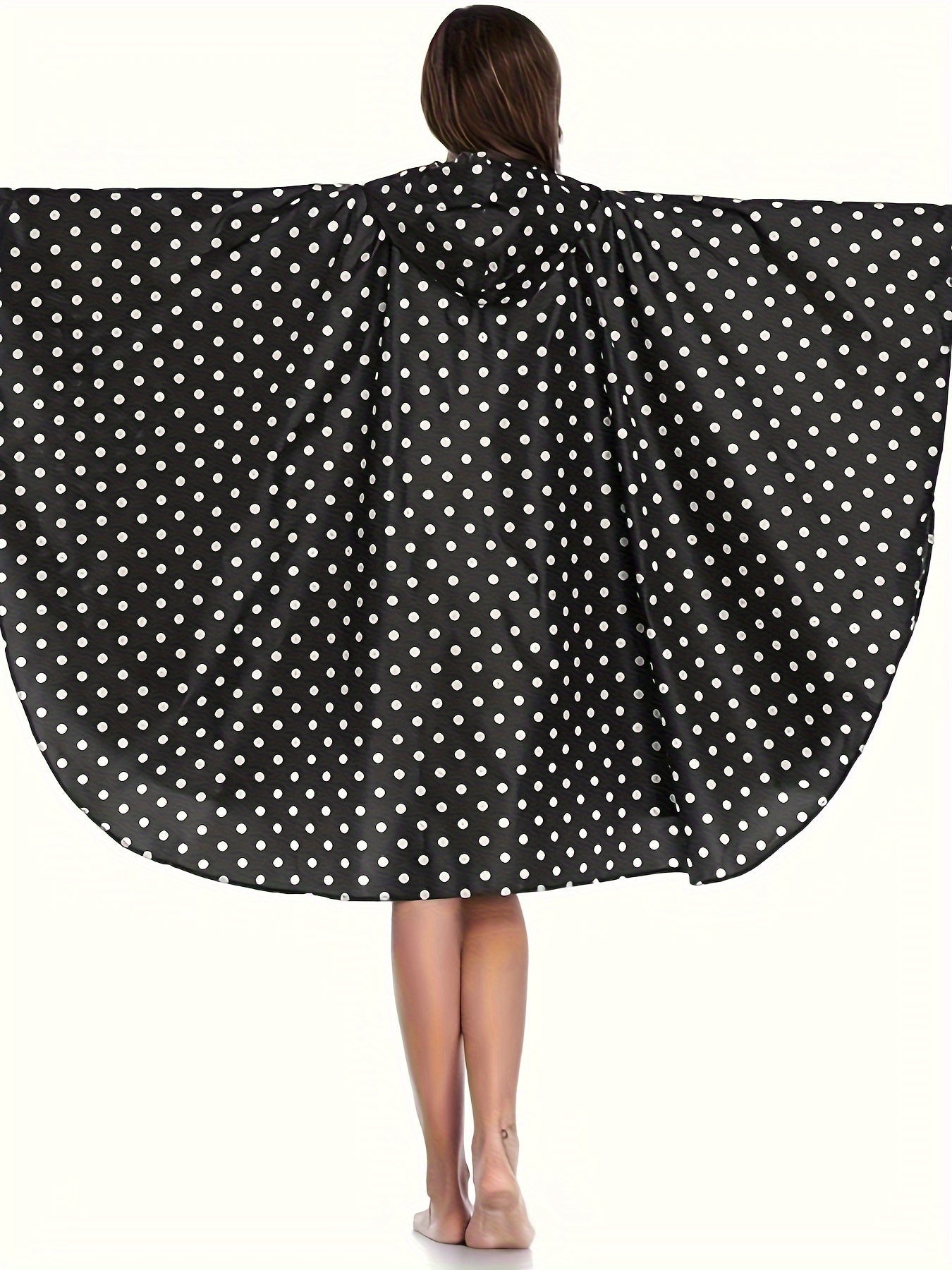 Stijlvolle Regenponcho-Jack: Klassieke Stippenprint van Katoenmix | Lente & Zomer Beschermd Tegen Regen | Lichtgewicht & Ademend met Ritssluiting afbeelding 3