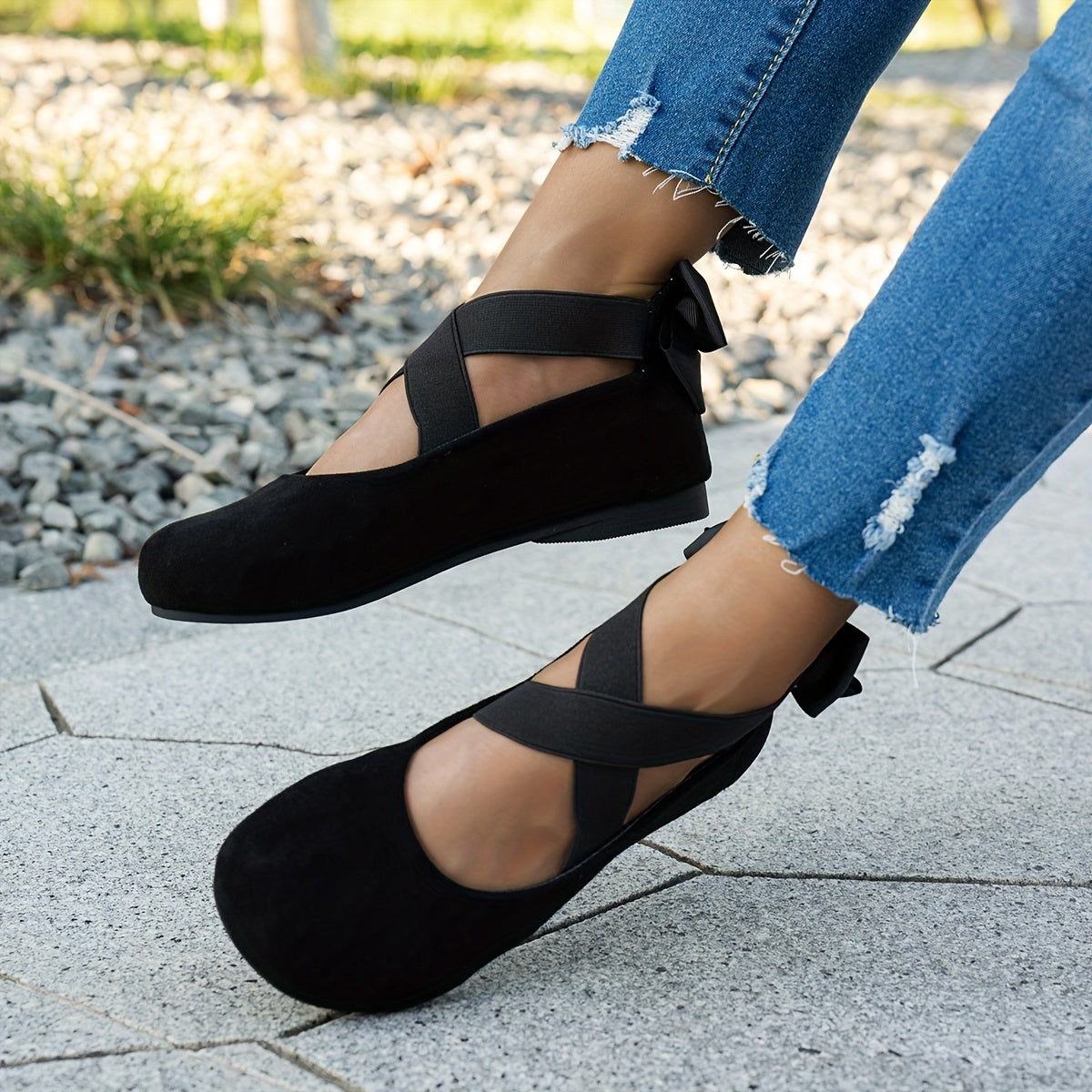 Chique zwarte fluwelen balletflats voor de herfst | Stijlvol en comfortabel afbeelding 5