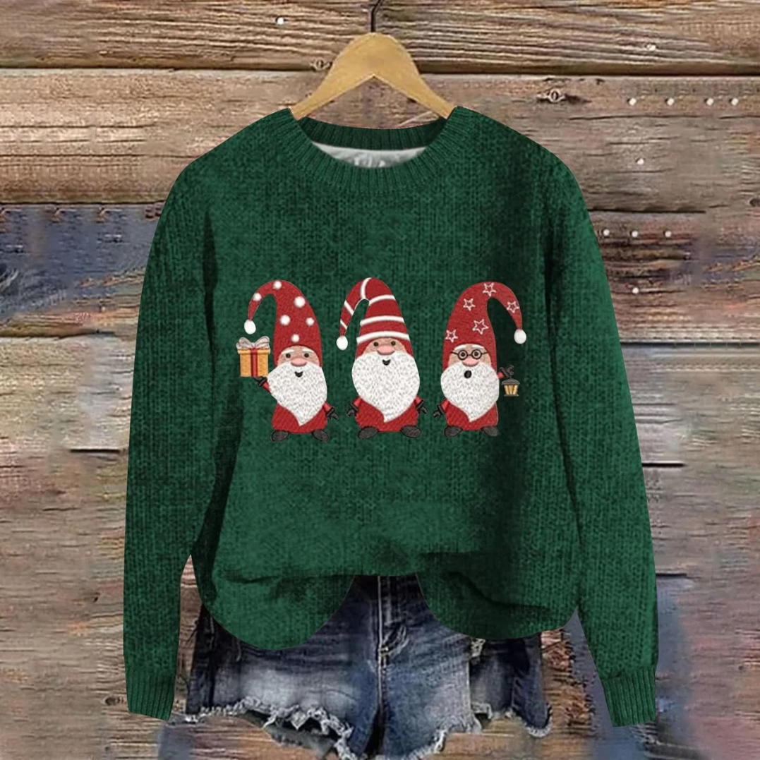 Noa | Feestelijke kersttrui met kerstman en cadeautas design