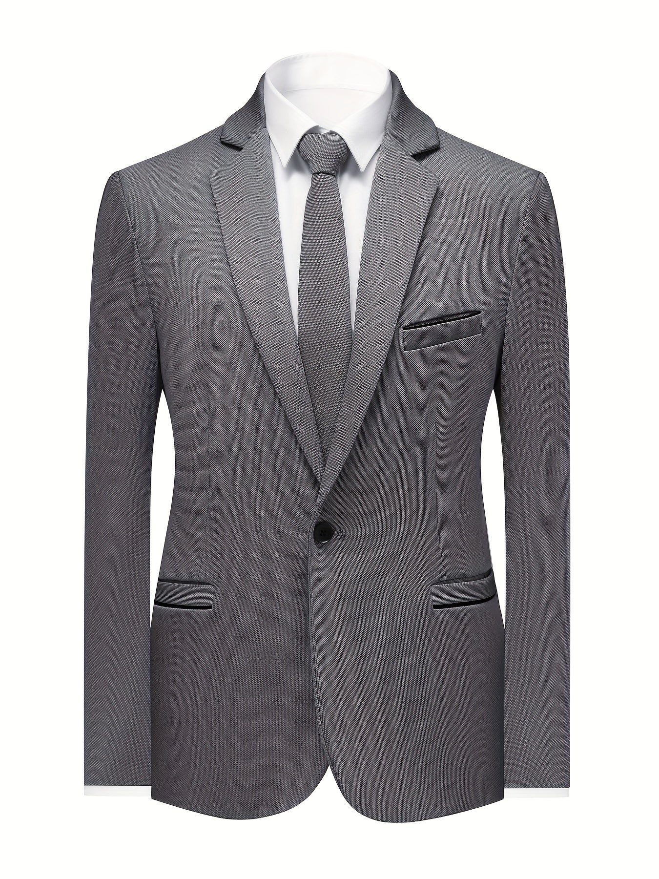 Effen kleur heren pak jas & stropdas