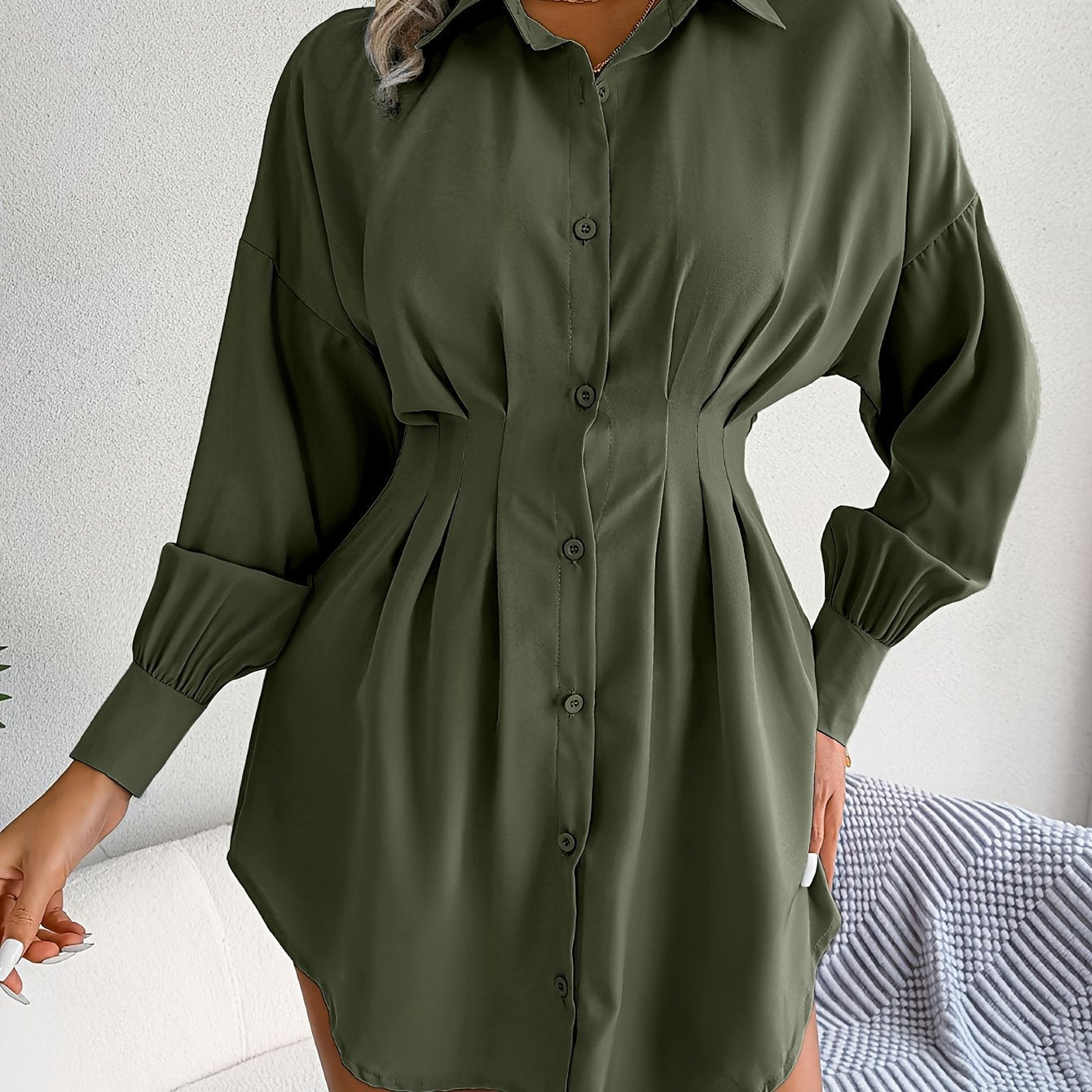 Stijlvolle en comfortabele overhemdjurk van premium katoenmix | Perfect voor elke gelegenheid afbeelding 11