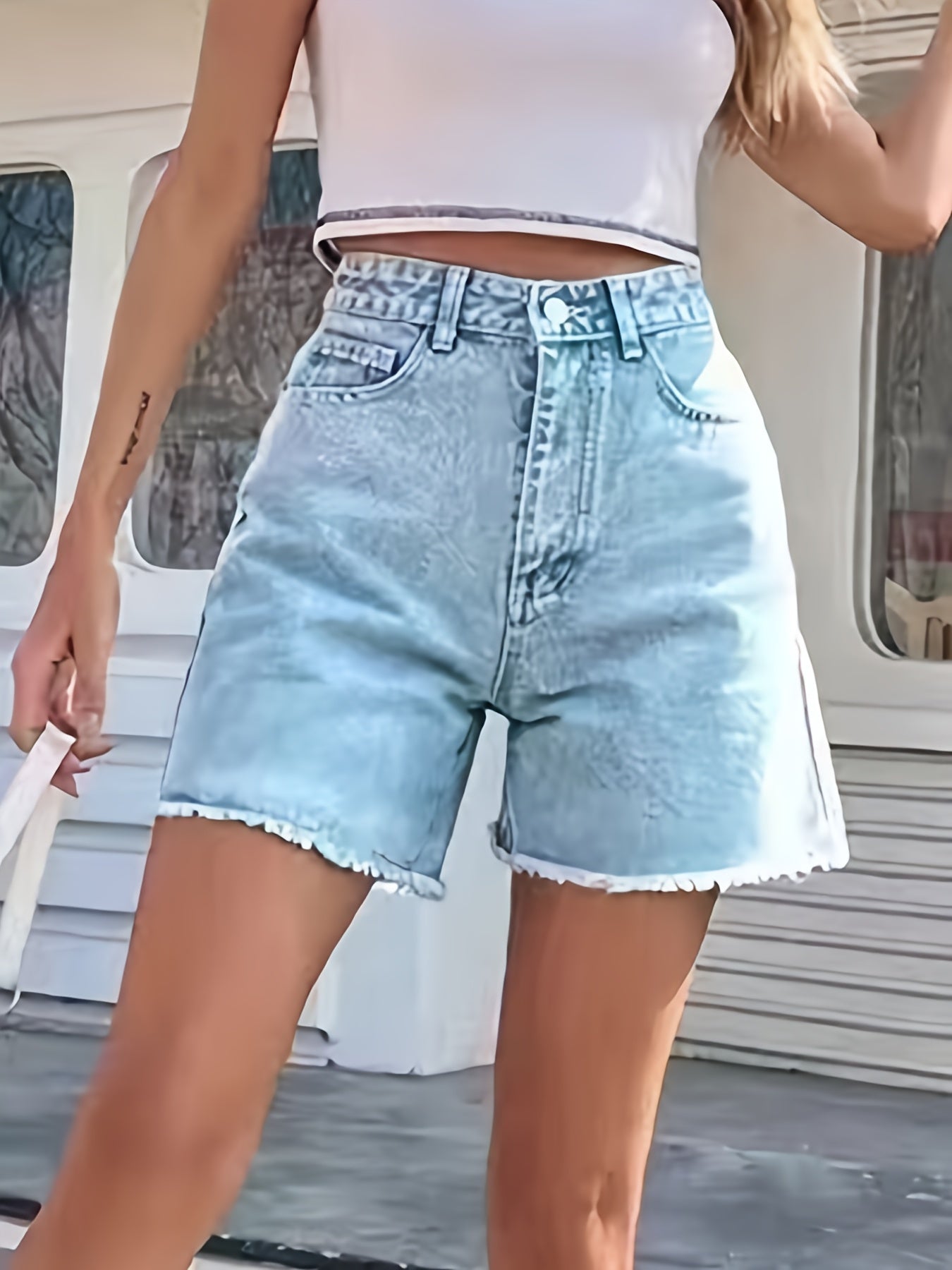 Stijlvolle en comfortabele denim shorts: Shop nu! afbeelding 2