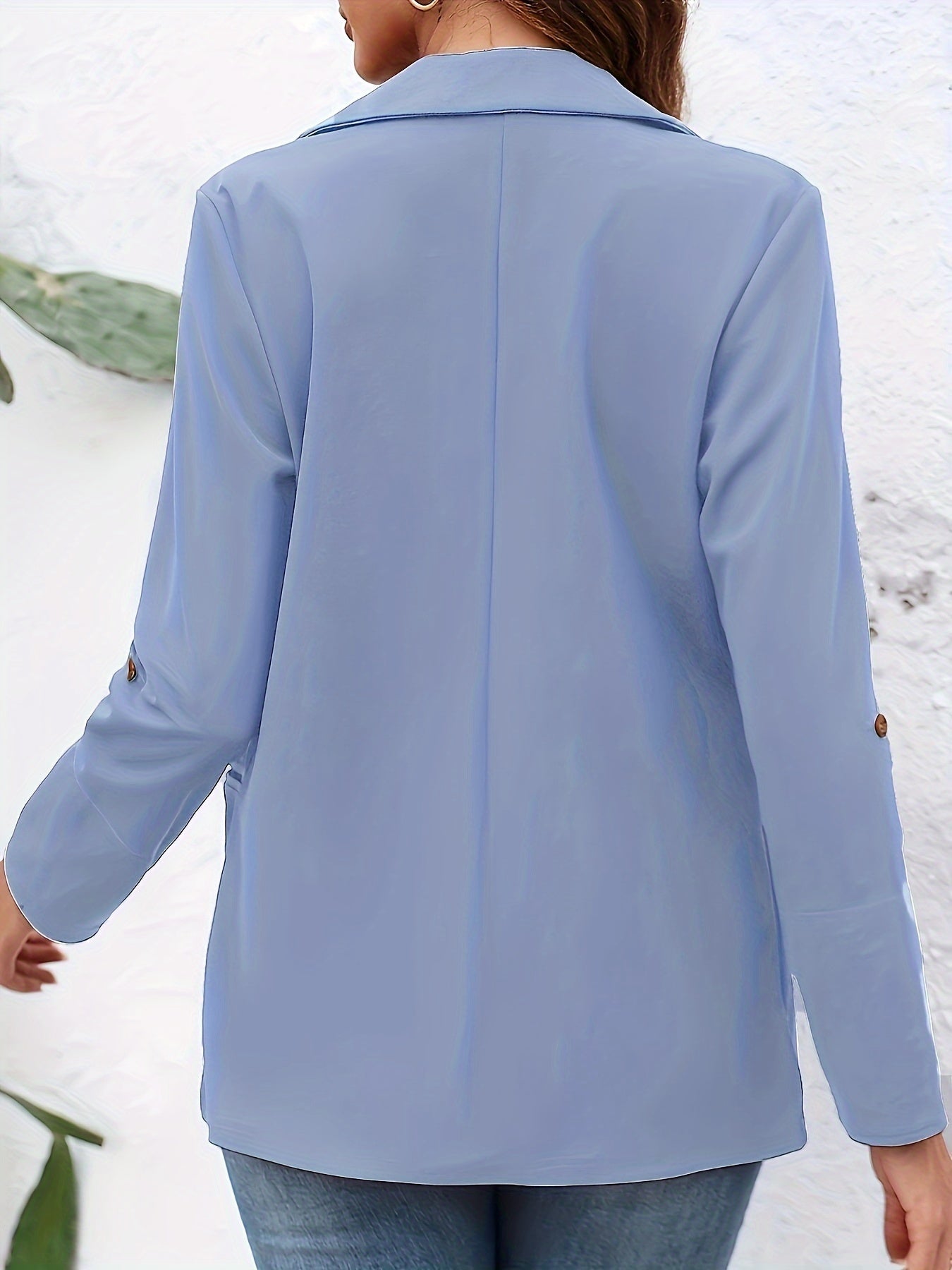 Effen open front blazer van hoogwaardige katoenmix | Stijlvolle en veelzijdige toevoeging aan je garderobe afbeelding 10