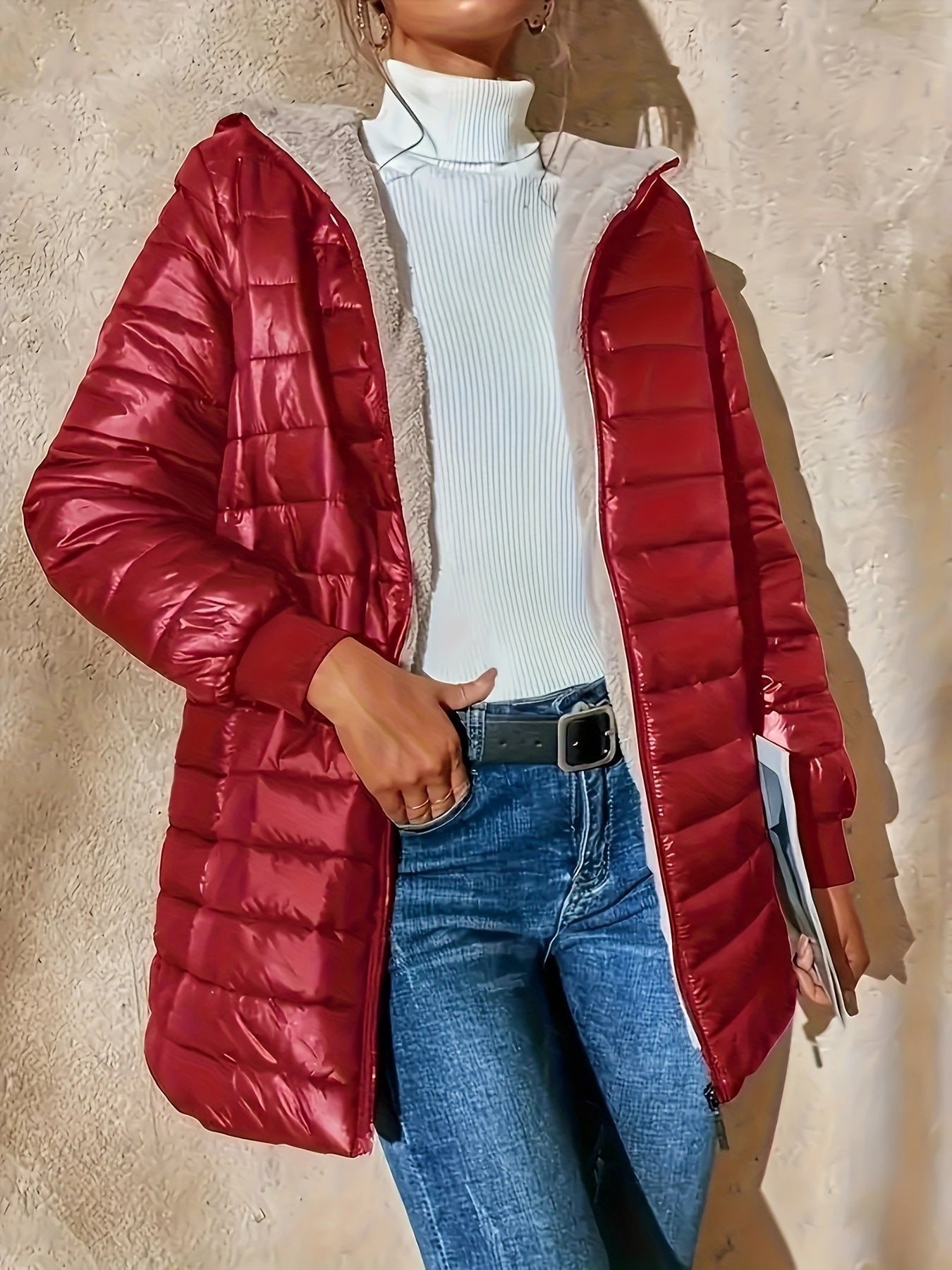 Feline fleece gevoerde jas - stijlvol én warm voor de herfst en winter afbeelding 3