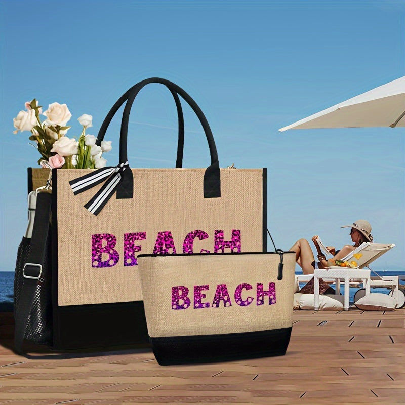 Luxe Strandsets: 2 Tassen met Etui voor Zomerse Dagen afbeelding 9