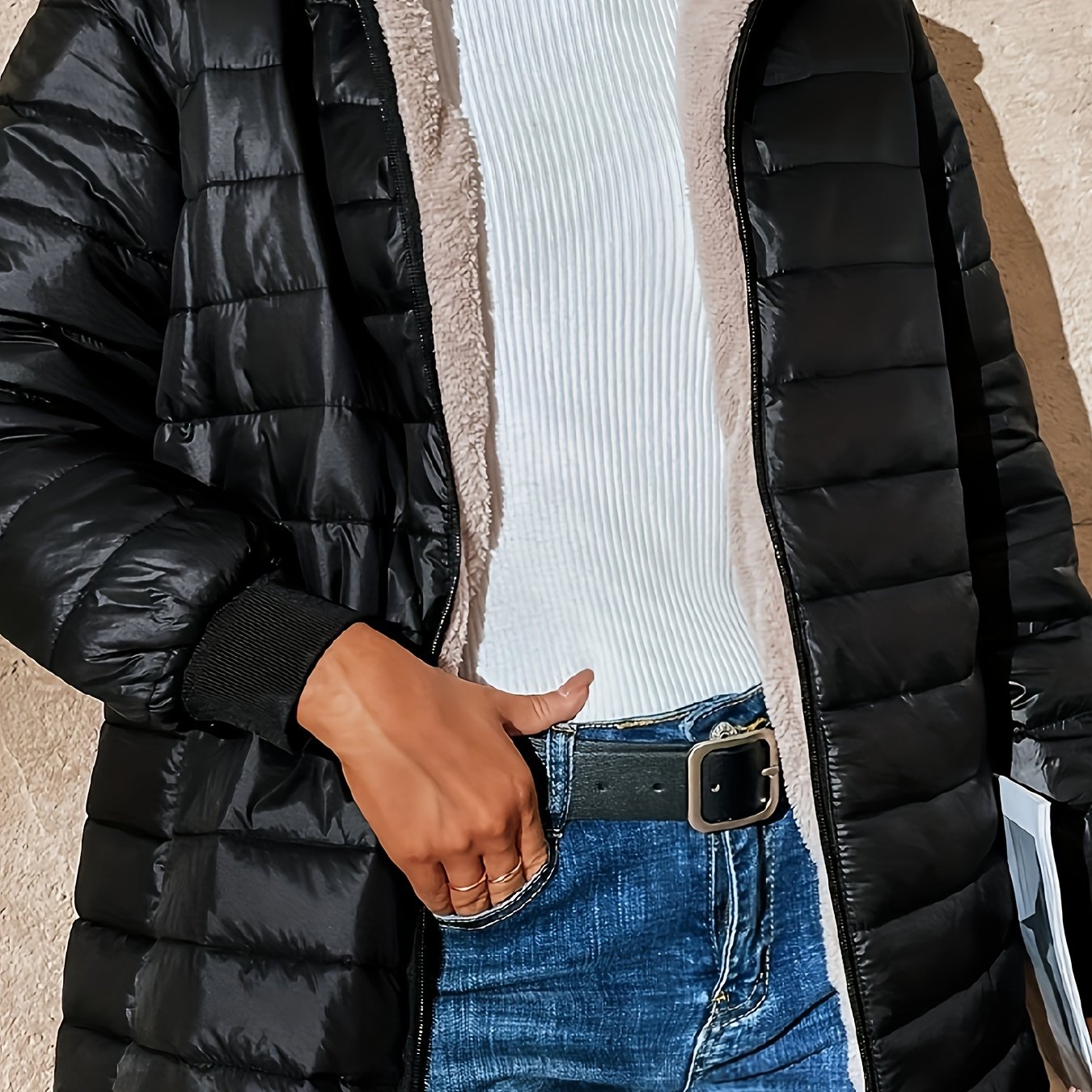 Feline fleece gevoerde jas - stijlvol én warm voor de herfst en winter afbeelding 11