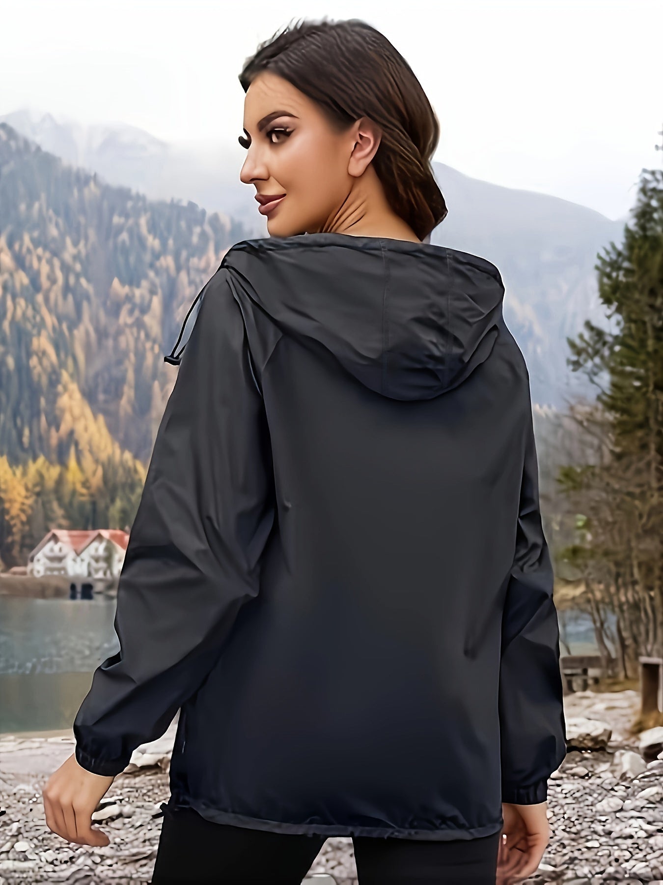 Stoere plus size sportjack met capuchon van katoenmix - perfect voor actieve en casual dagen afbeelding 3