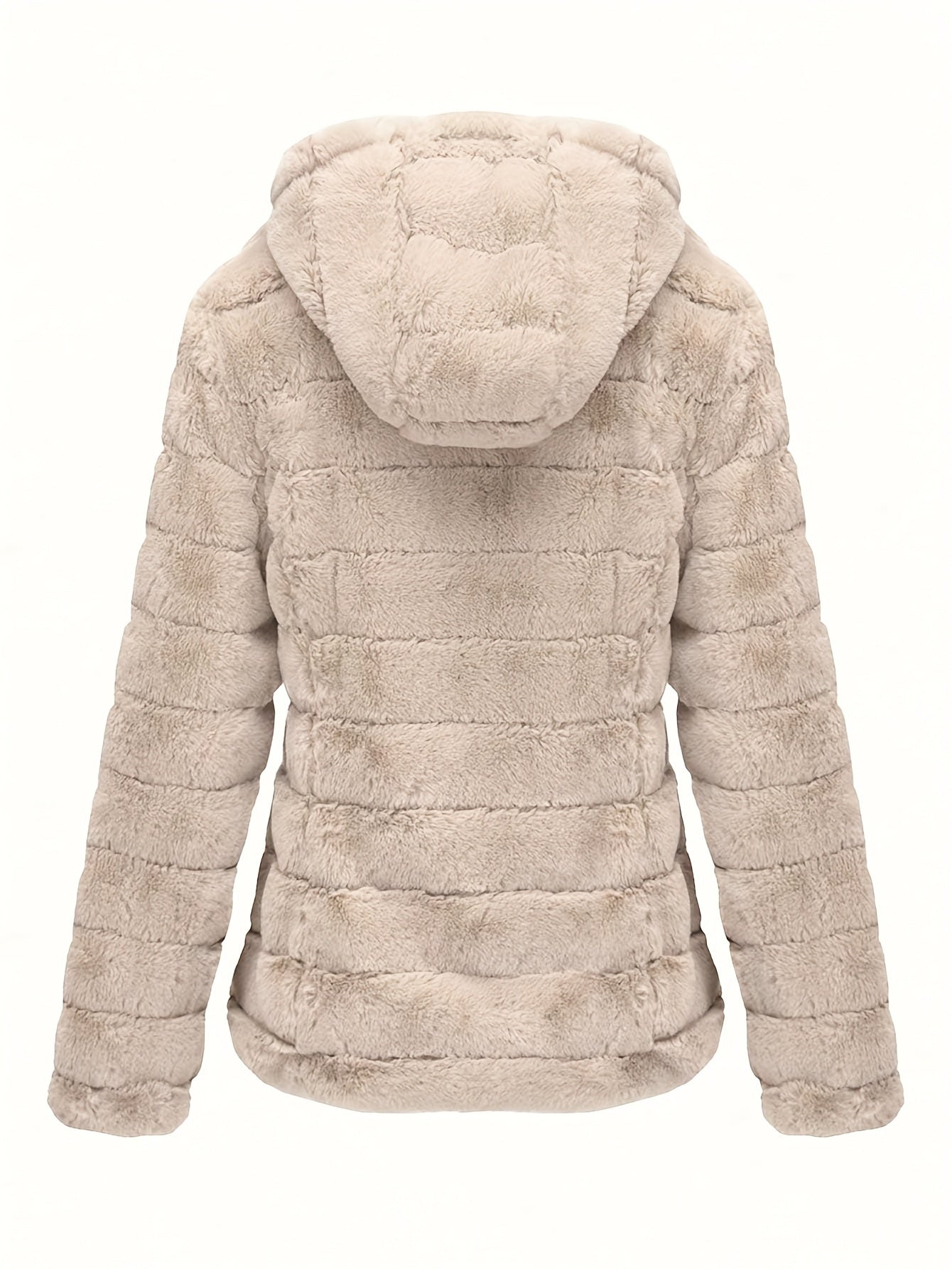 Stijlvolle effen kleur teddy jas van katoenmix | Warme en luxe jas voor herfst en winter afbeelding 1