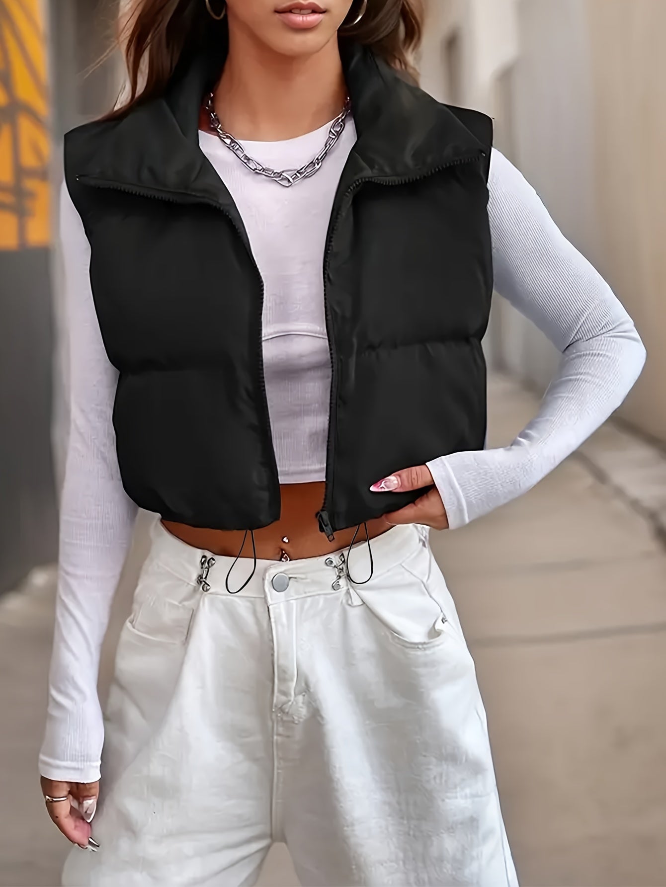 Gewatteerde gilet van hoogwaardige katoenmix | Warme, stijlvolle herfst- en winterlook afbeelding 4