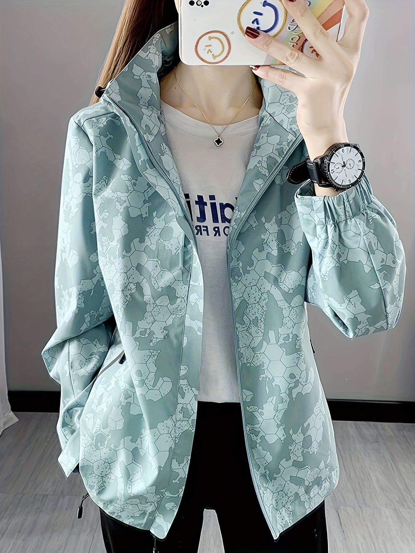 Lichtgewicht camouflage damesjack - ademend en stijlvol voor elk seizoen - Shop nu! afbeelding 8