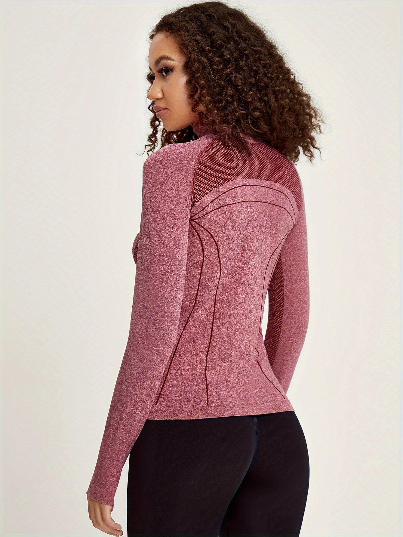 Stijlvolle dames sportjack met lange mouwen en streepdecoratie | Hoog elastisch en geschikt voor alle seizoenen afbeelding 3