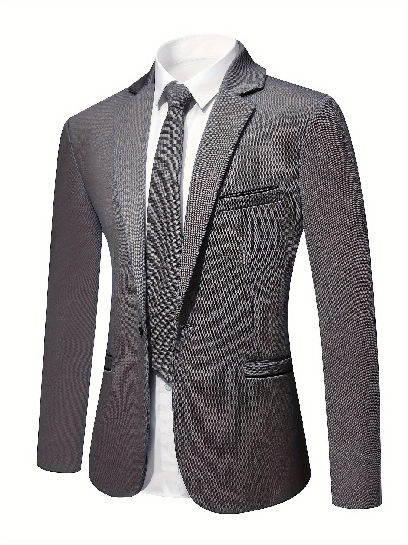 Effen kleur heren pak jas & stropdas