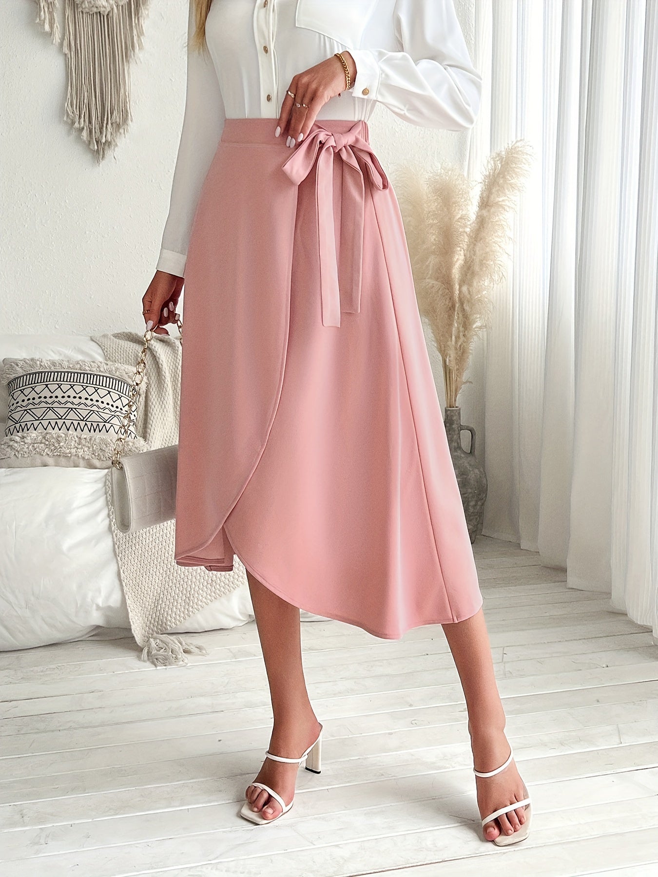 Trendy herfst/winter rok met gebreide stof en strikdetail - stijlvol en warm afbeelding 6