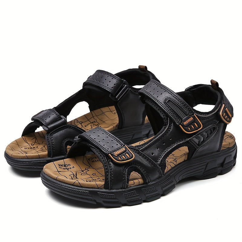 Leren sandalen met klittenbandsluiting