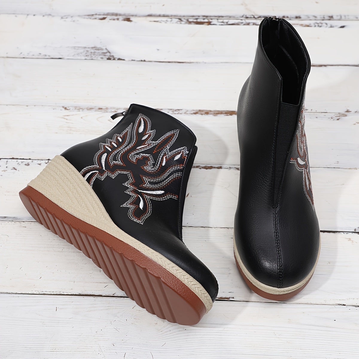 Dames enkellaarzen met sleehak van luxe synthetisch leer - stijlvol en comfortabel afbeelding 11