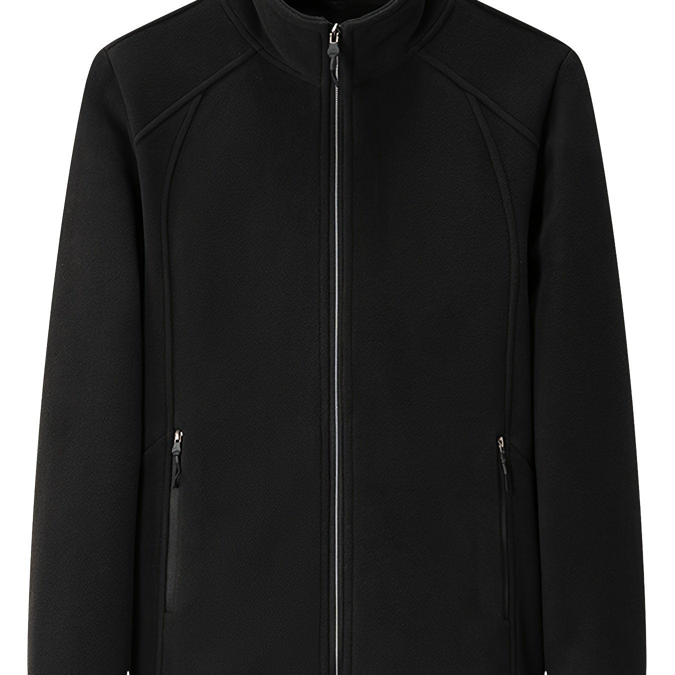 Pluche outdoor jas met staande kraag afbeelding 12