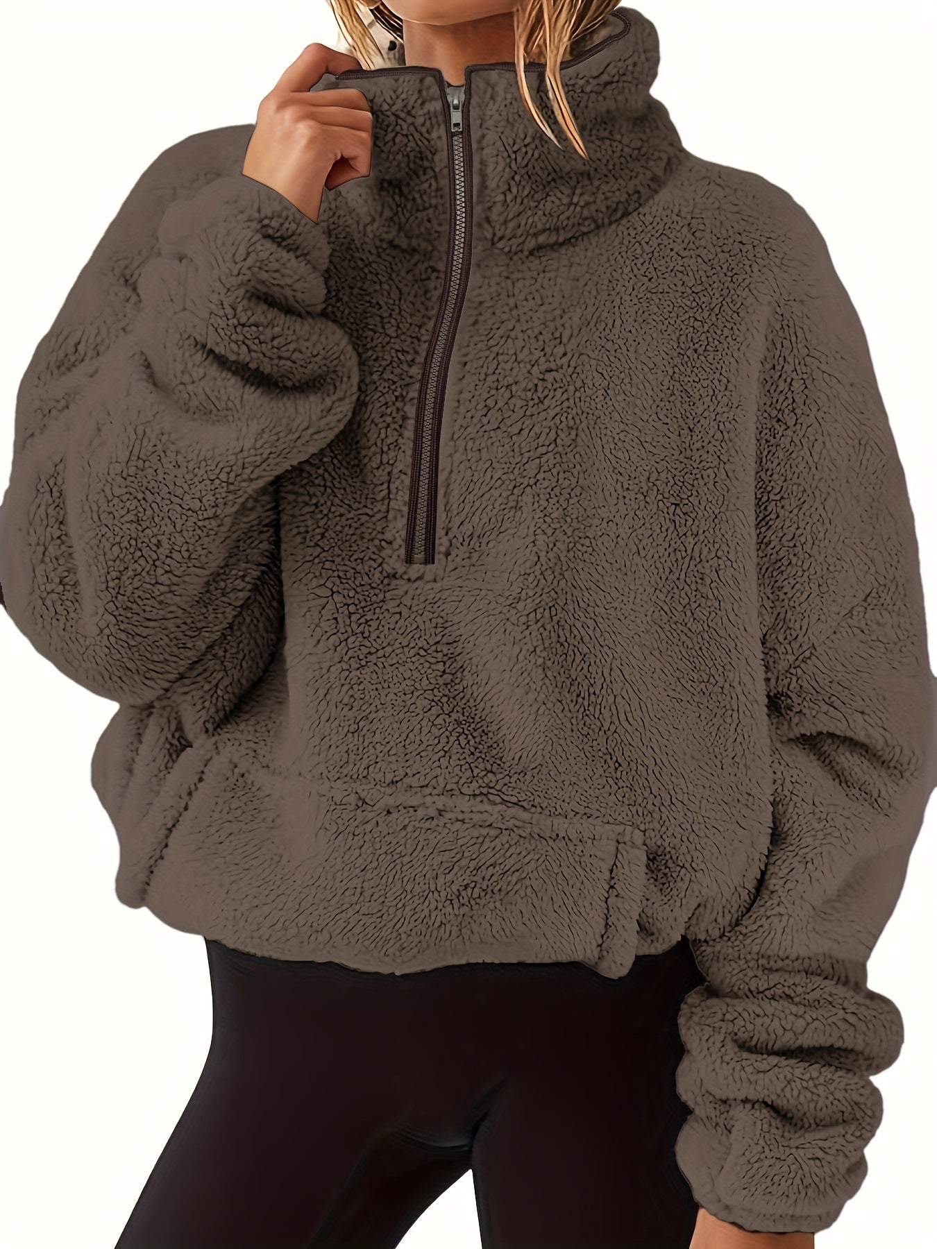 Luxe dames trui van schapenwol in moderne stijl | Middelzware stretch en opstaande kraag | Ideaal voor de herfst en winter afbeelding 4