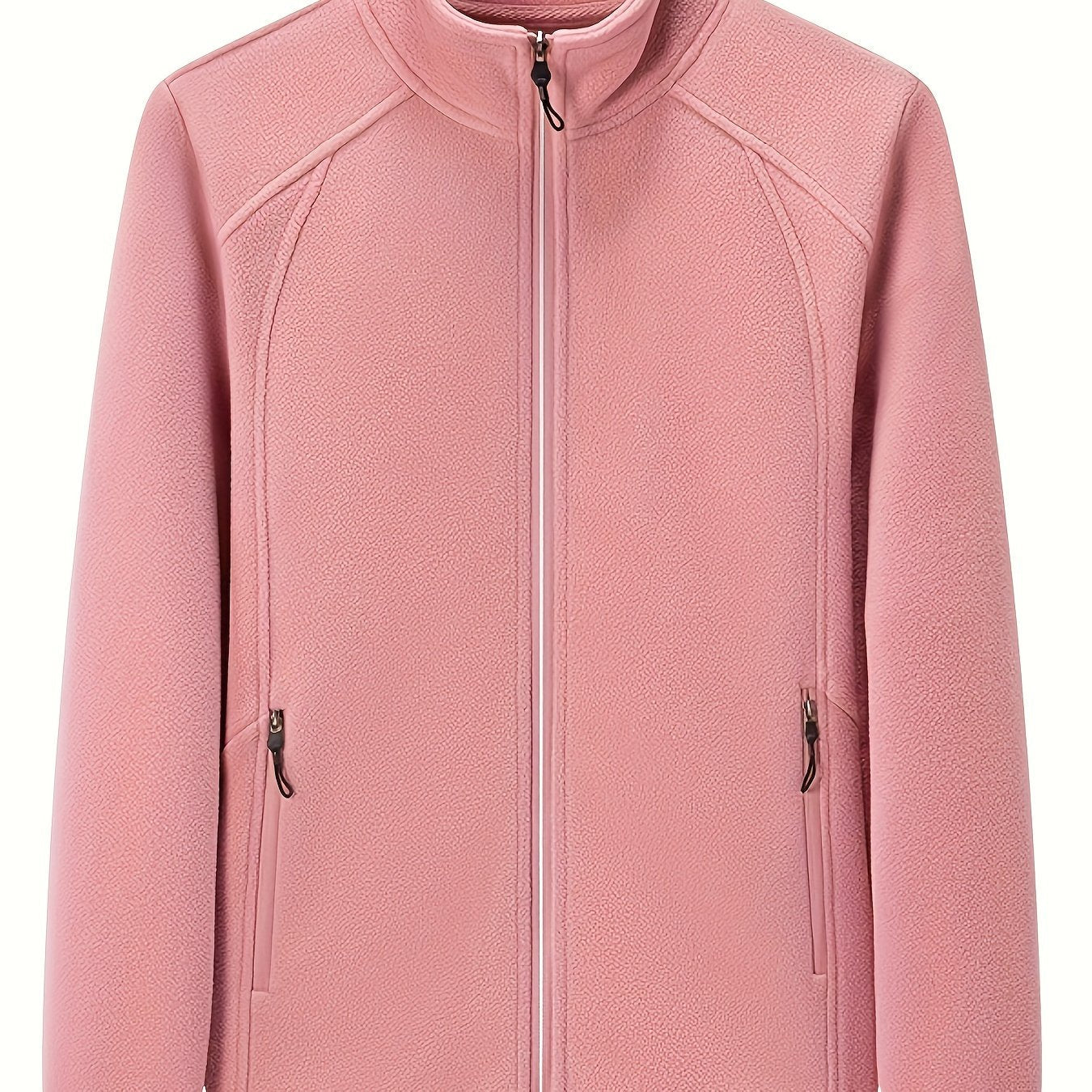 Pluche outdoor jas met staande kraag afbeelding 13