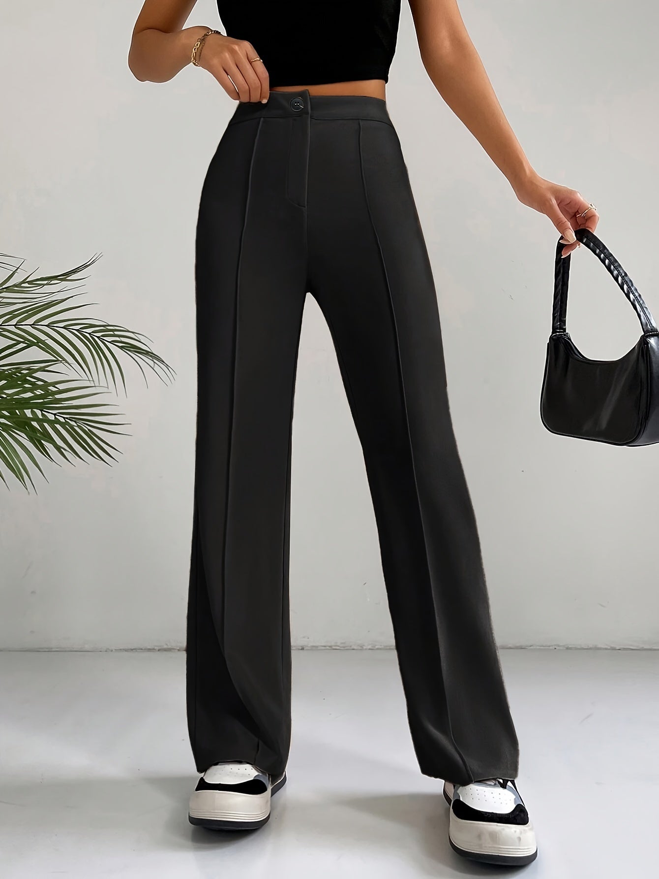 "Stijlvolle hoge taille broek van luxe katoenmix - Shop nu!" afbeelding 5