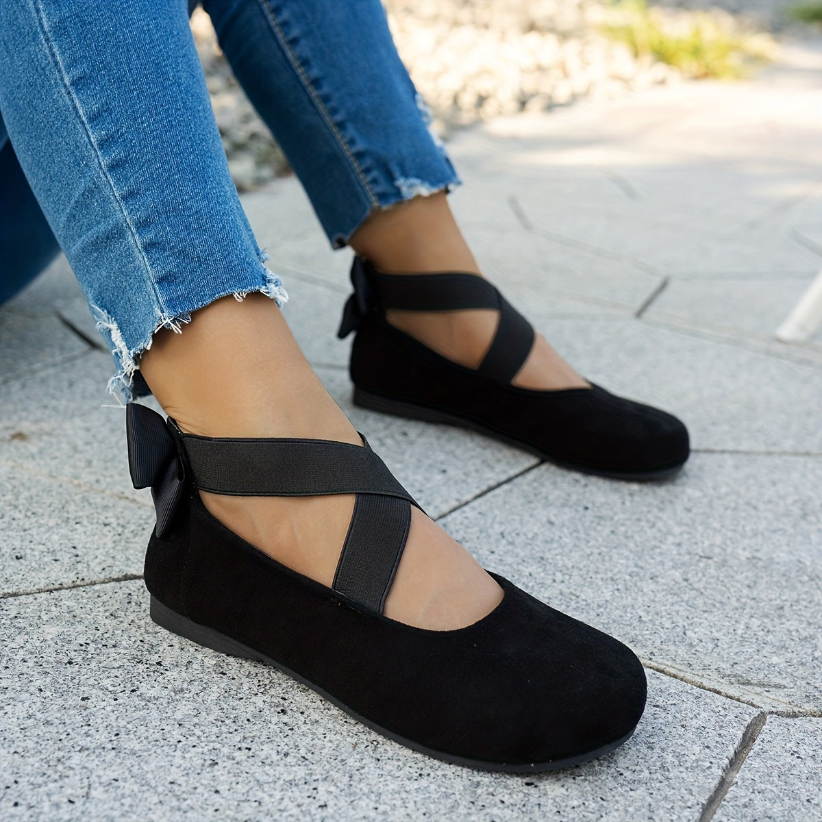 Chique zwarte fluwelen balletflats voor de herfst | Stijlvol en comfortabel afbeelding 3