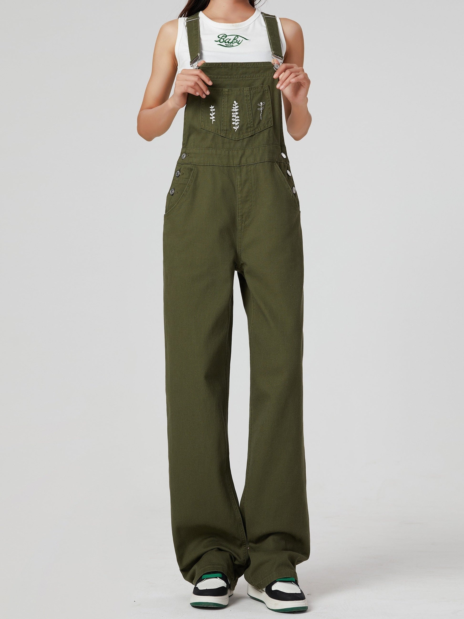 Stijlvolle groene jumpsuit van denim - perfect voor elke seizoen! Duurzaam en veelzijdig. Shop nu! afbeelding 2