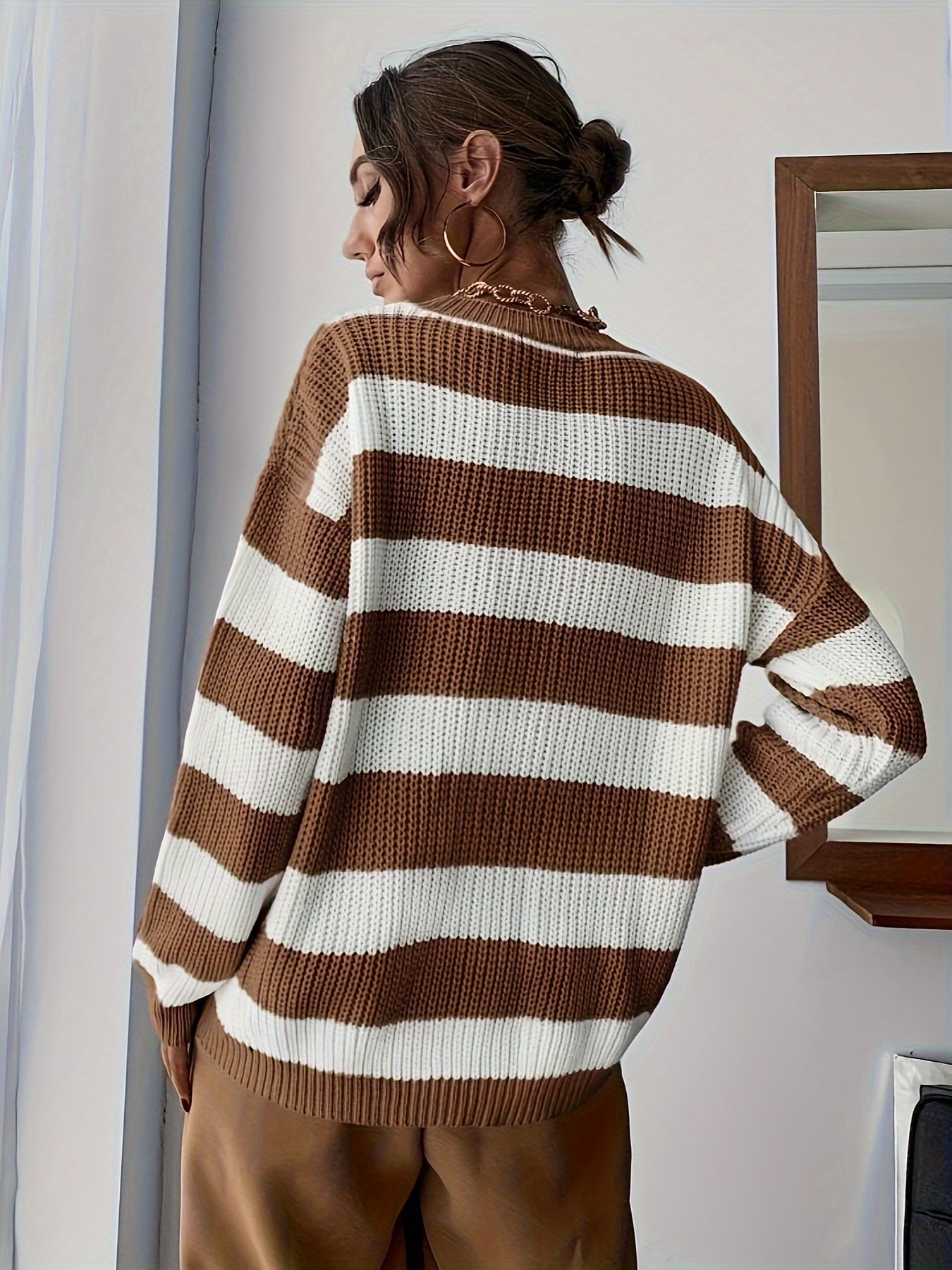 Gebreide trui met kleurblokken | Stijlvol en comfortabel voor herfst & winter | Trendy, warm en veelzijdig | Shop nu! afbeelding 5