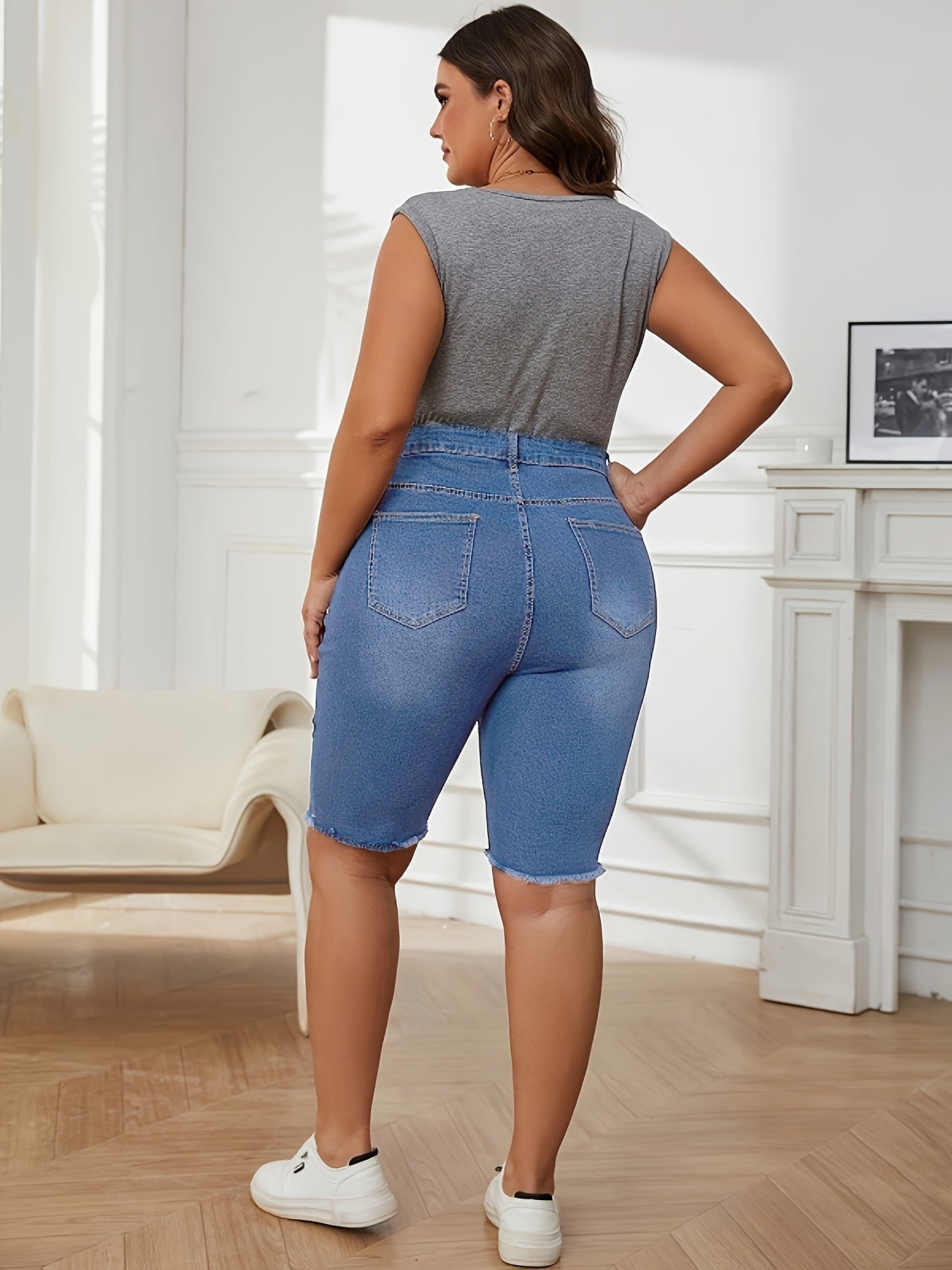 Vind je perfecte blauwe denim shorts voor de lente en zomer - Ontdek onze stijlvolle en comfortabele opties afbeelding 9