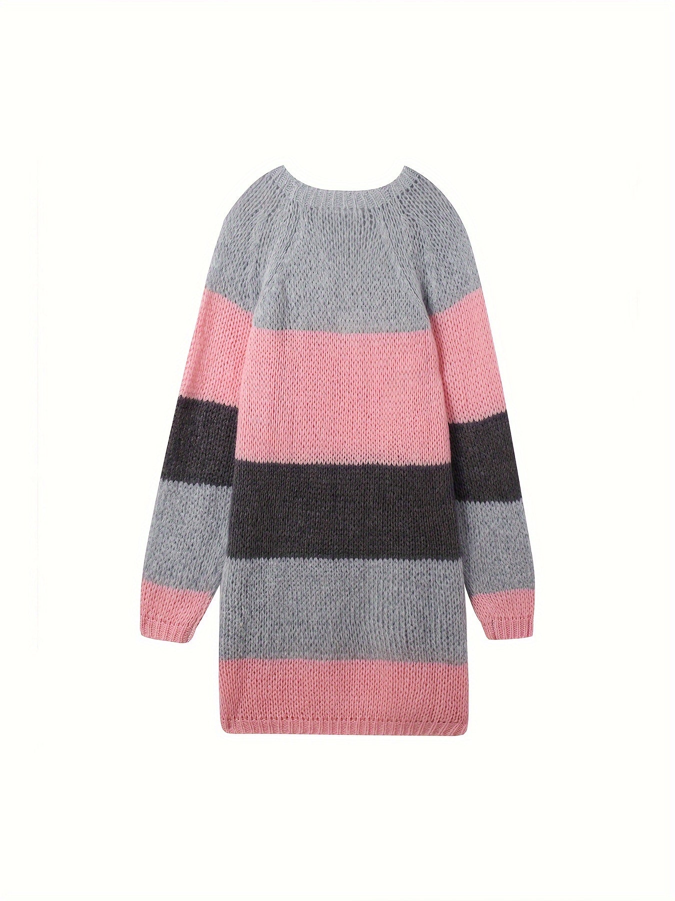 Elegante gestreepte gebreide jurk met lange mouwen | Voor een tijdloze en stijlvolle look afbeelding 3