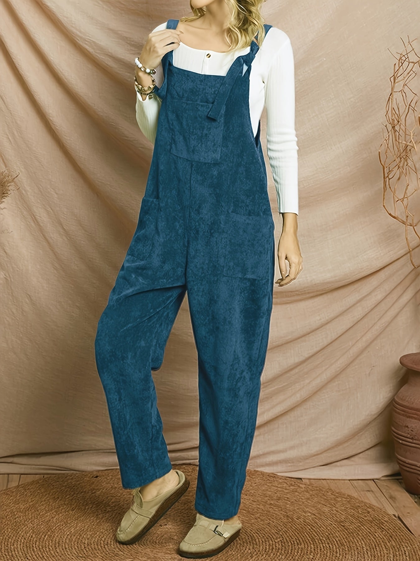 Ontdek de comfortabele corduroy overall jumpsuit - jouw stijlvolle en praktische keuze! afbeelding 4