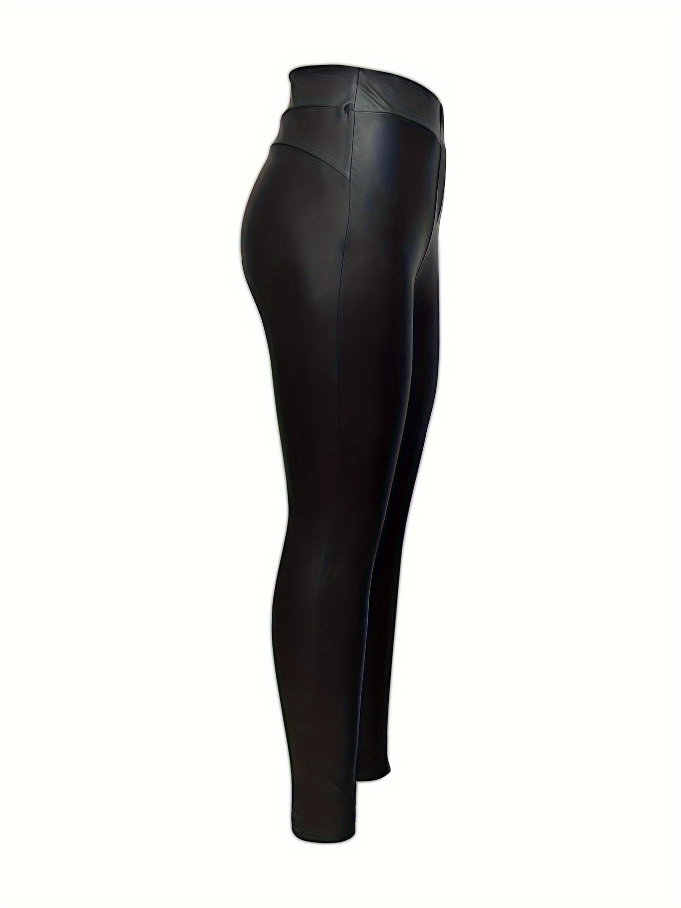 Stevige hoge taille kunstleren broek - Modieus en comfortabel - Perfect voor herfst en winter afbeelding 6