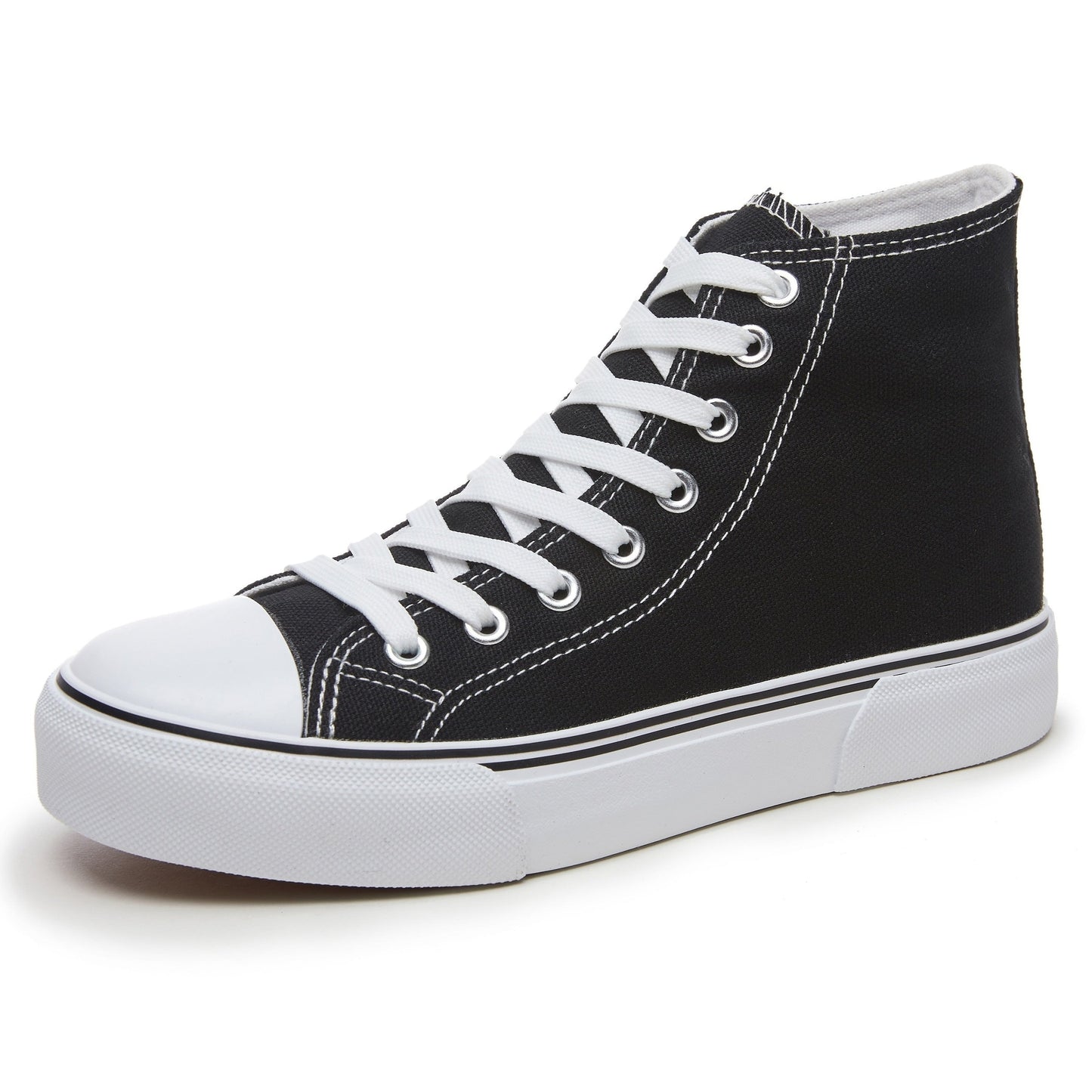 Hoge canvas sneakers met veters afbeelding 10