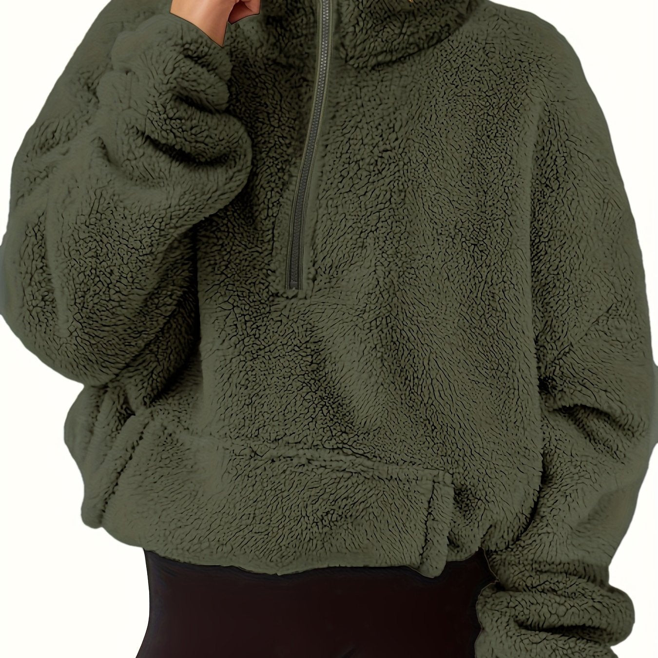 Luxe dames trui van schapenwol in moderne stijl | Middelzware stretch en opstaande kraag | Ideaal voor de herfst en winter afbeelding 14