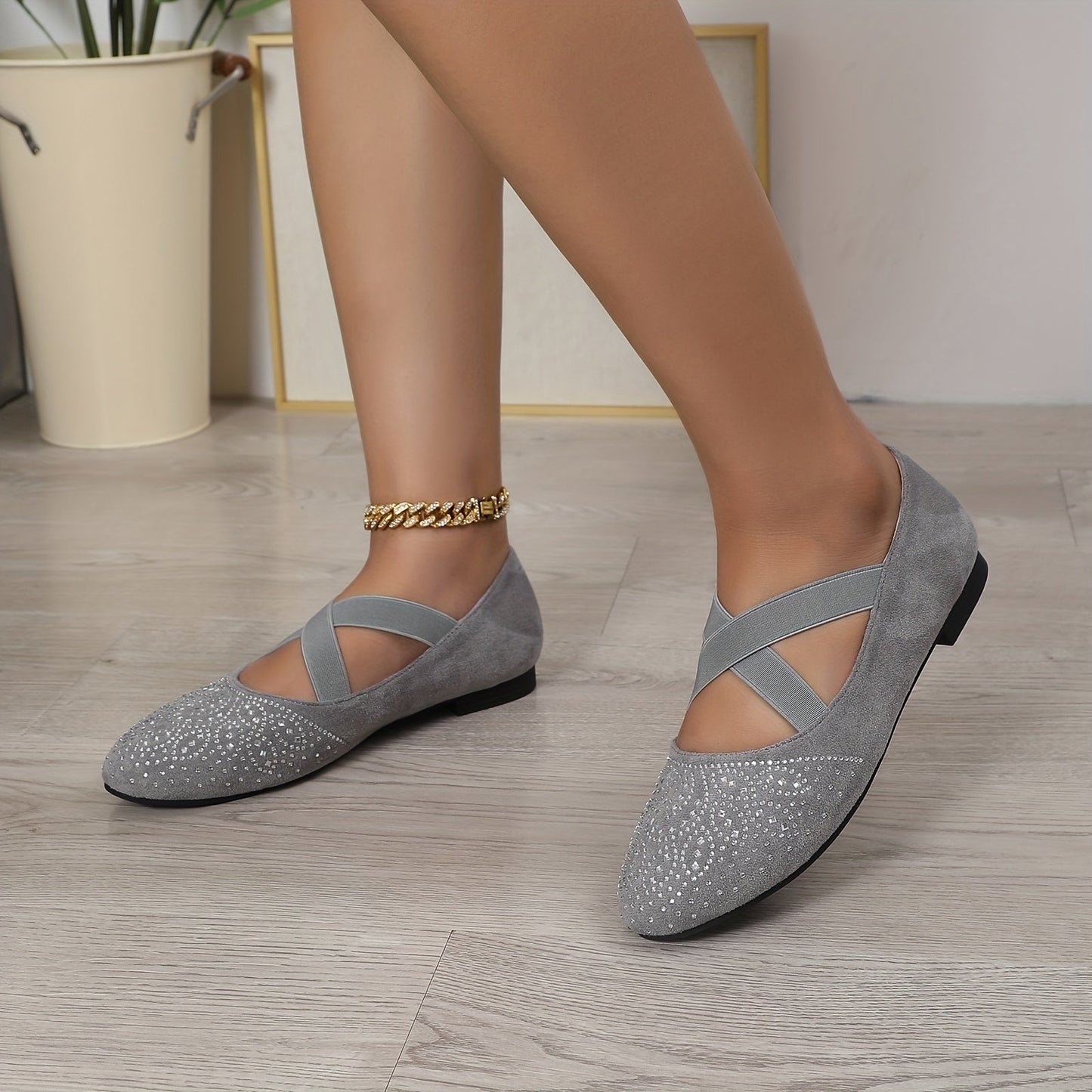 Stijlvolle en comfortabele ballet flats met elastische kruisband - perfect voor elke gelegenheid! afbeelding 9