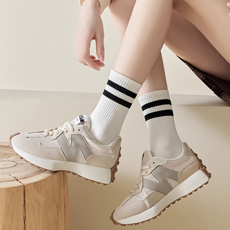 Stijlvolle geribbelde sokken met strepenprint - hoogwaardige katoenmix afbeelding 8