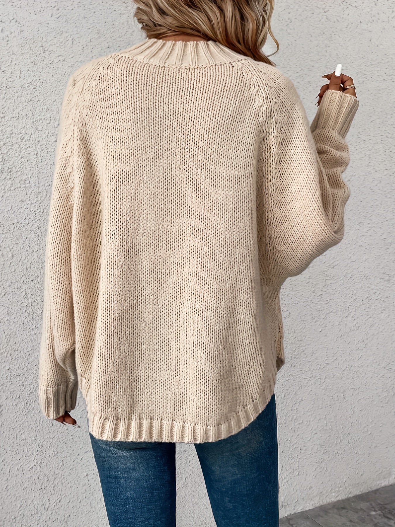 Kabelgebreide trui van premium katoenmix | Warme en tijdloze herfst- en winterstijl afbeelding 3