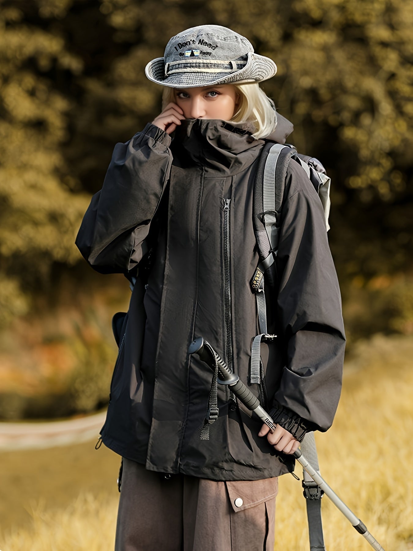 Buitensportjas dames: Duurzame en comfortabele katoenmix met capuchon afbeelding 7