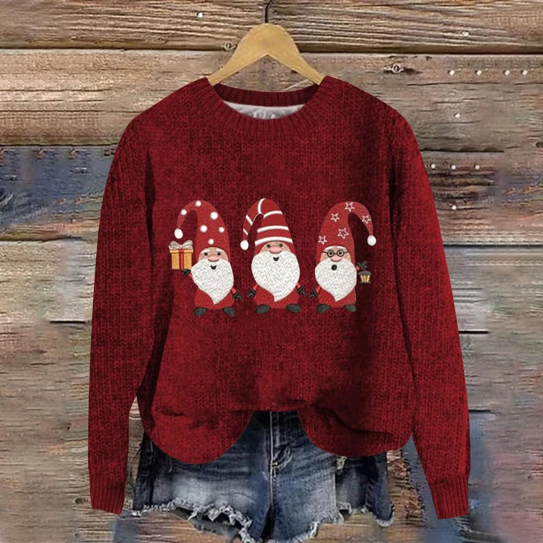 Noa | Feestelijke kersttrui met kerstman en cadeautas design