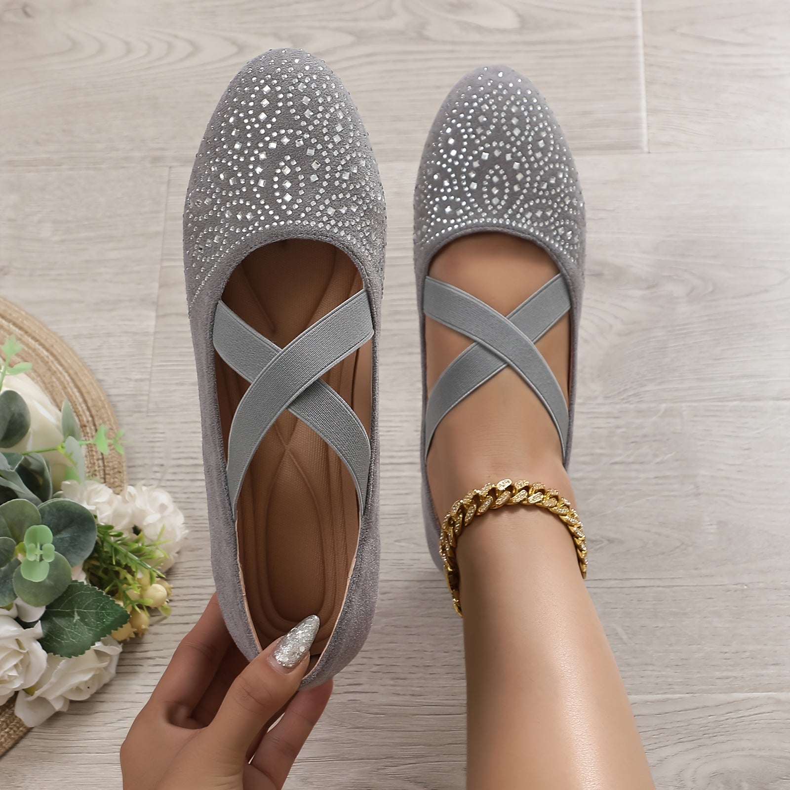Stijlvolle en comfortabele ballet flats met elastische kruisband - perfect voor elke gelegenheid! afbeelding 12