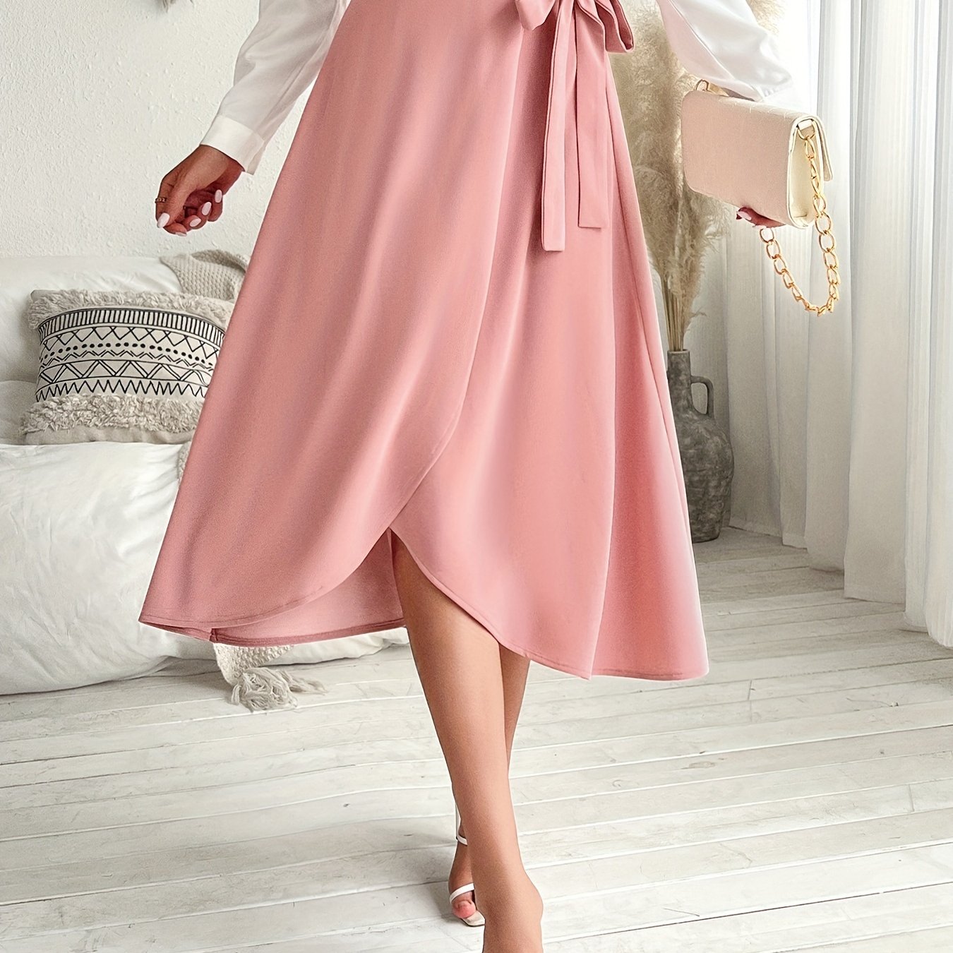 Trendy herfst/winter rok met gebreide stof en strikdetail - stijlvol en warm afbeelding 7