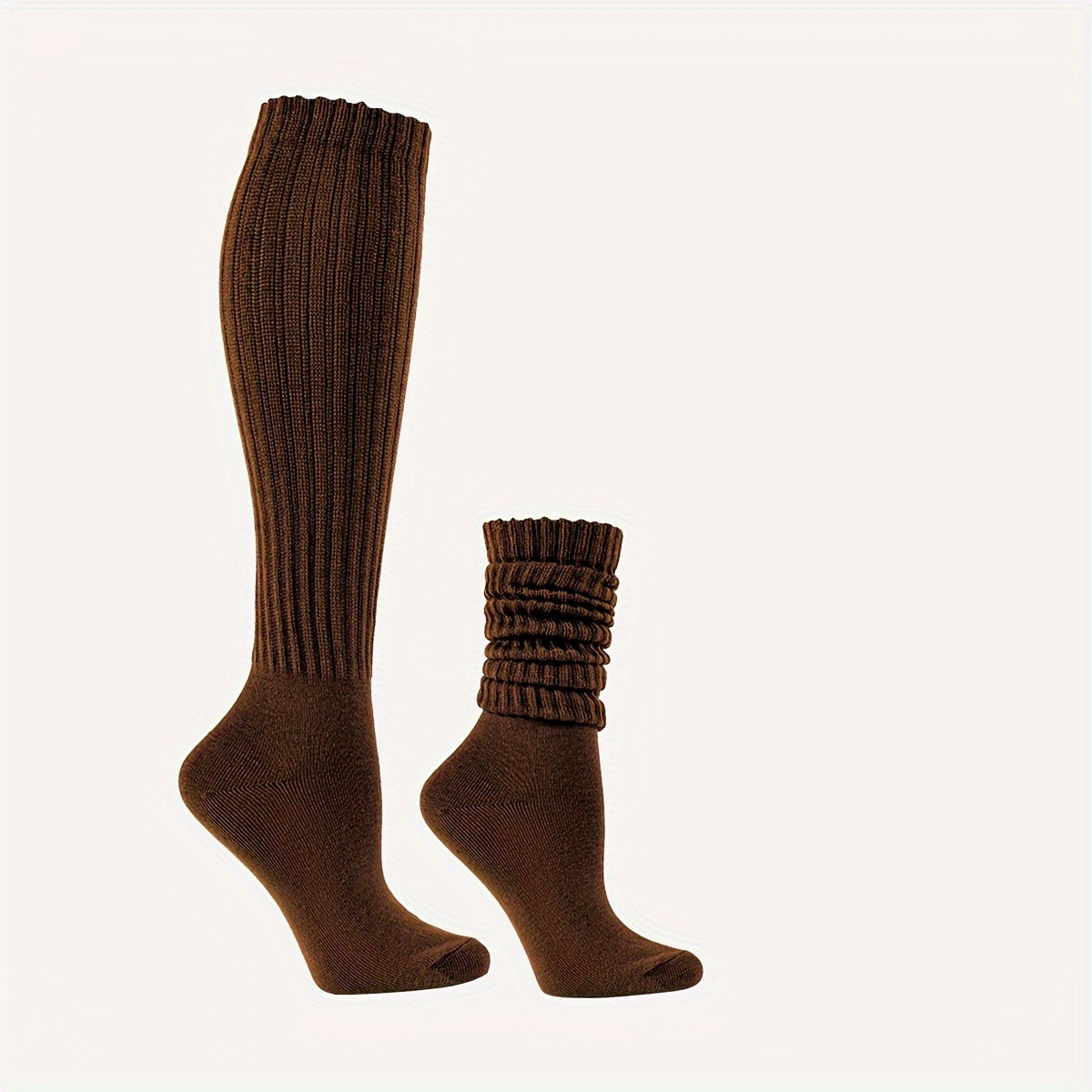 Hoogwaardige geribbelde kniekousen van ademende katoenmix afbeelding 11