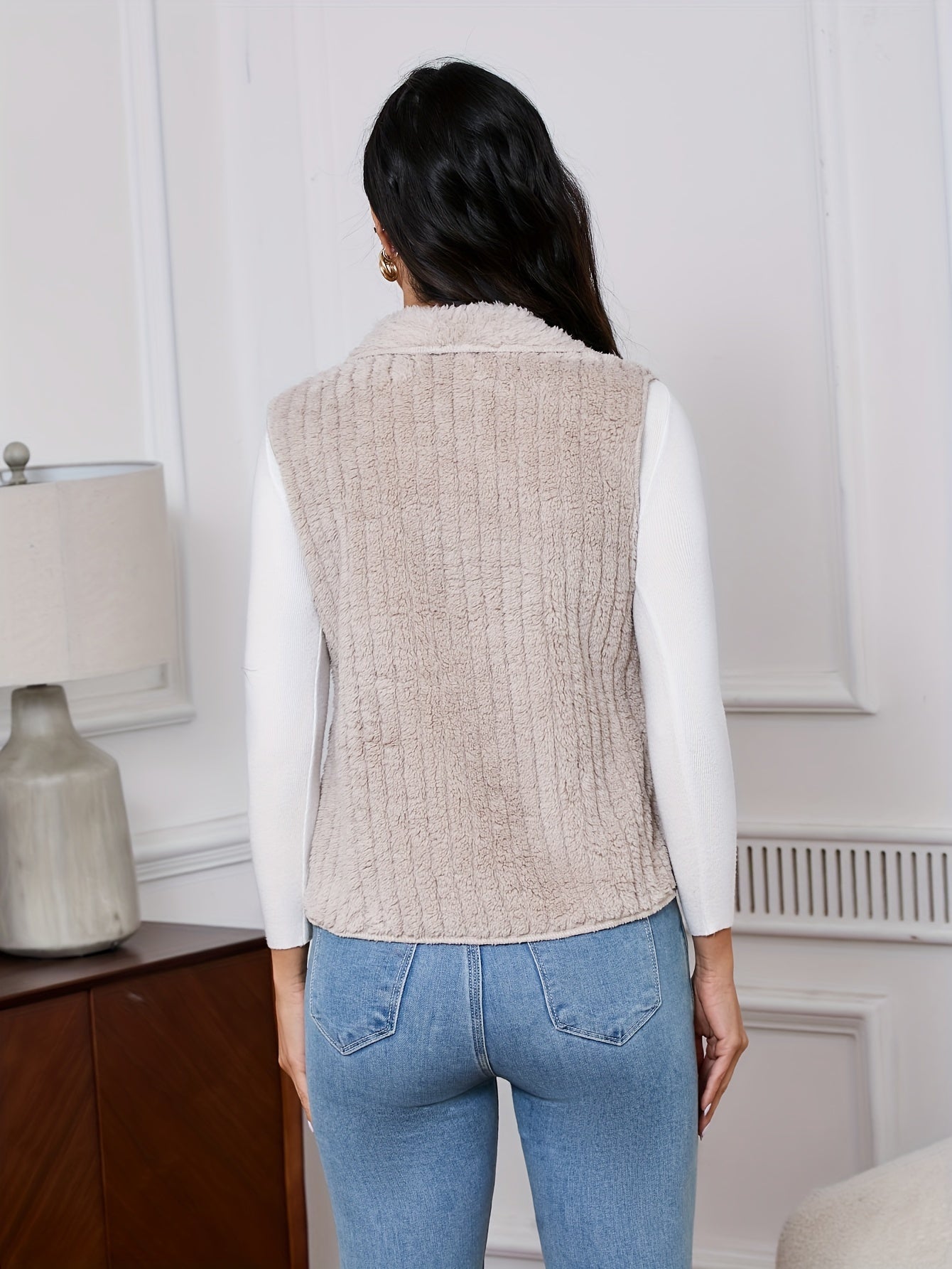 Mouwloos warm vest van katoenmix | Zachte & stijlvolle herfst- en winterstijl afbeelding 3