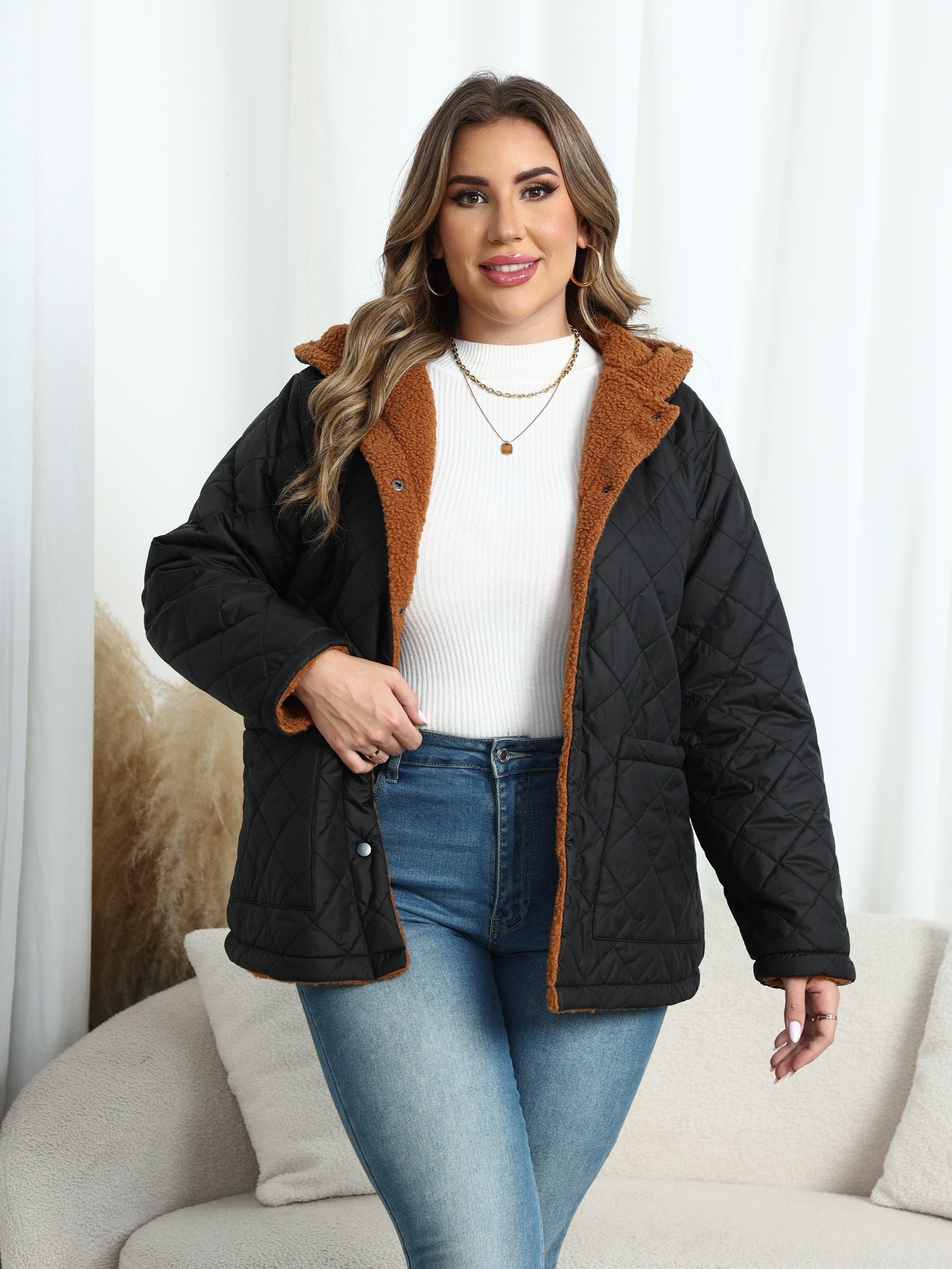 Warm en stijlvol de winter door met onze gewatteerde jas - ontdek de perfecte combinatie van comfort en functionaliteit afbeelding 5