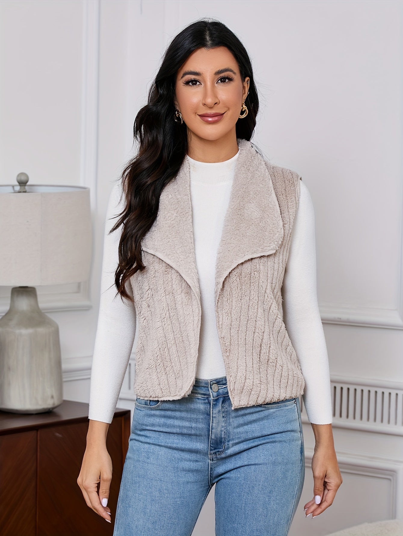 Mouwloos warm vest van katoenmix | Zachte & stijlvolle herfst- en winterstijl afbeelding 4