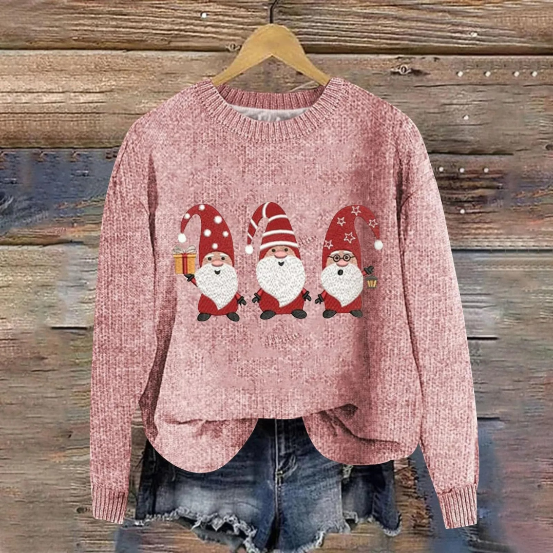 Noa | Feestelijke kersttrui met kerstman en cadeautas design