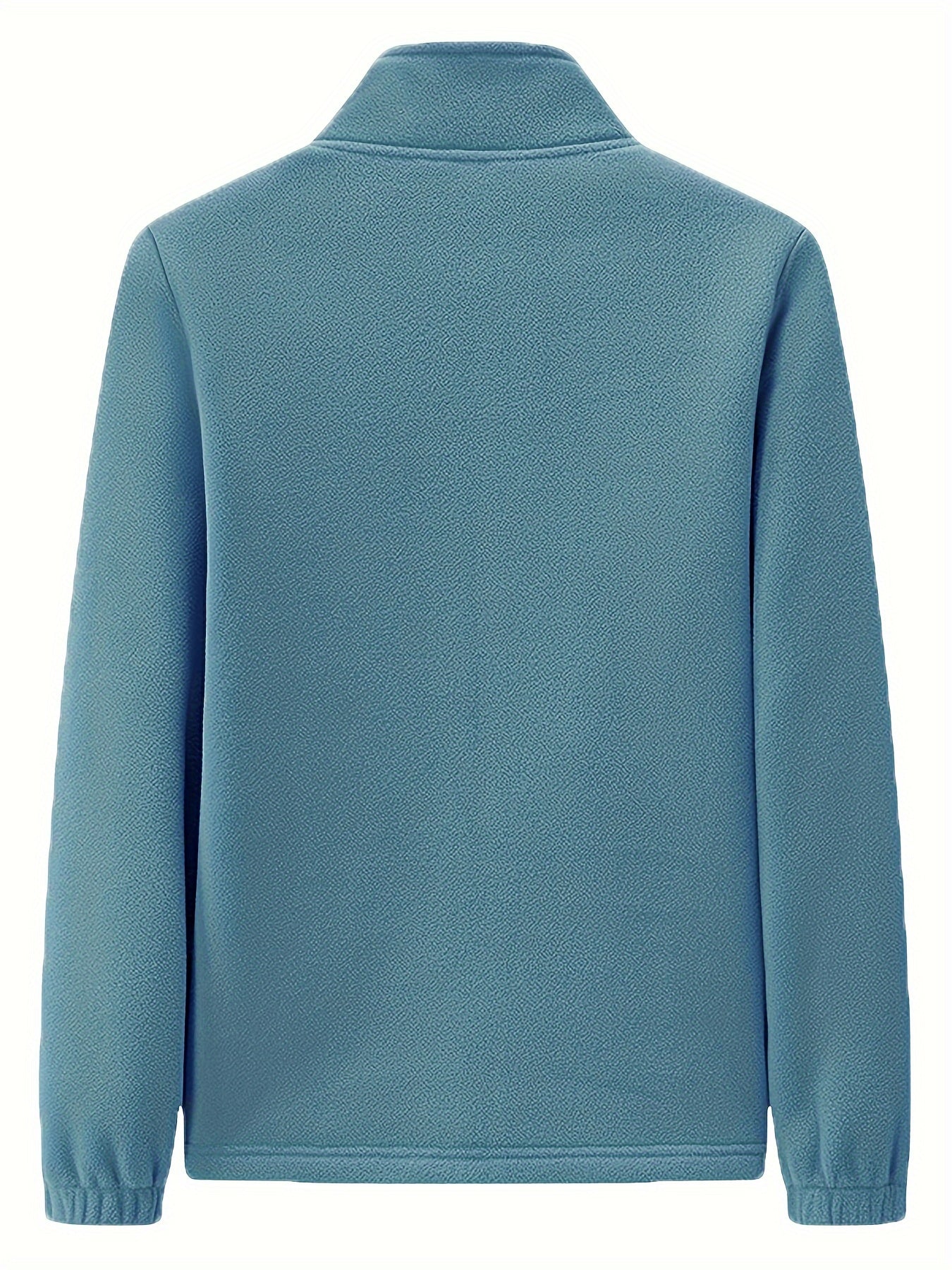 Pluche outdoor jas met staande kraag afbeelding 9