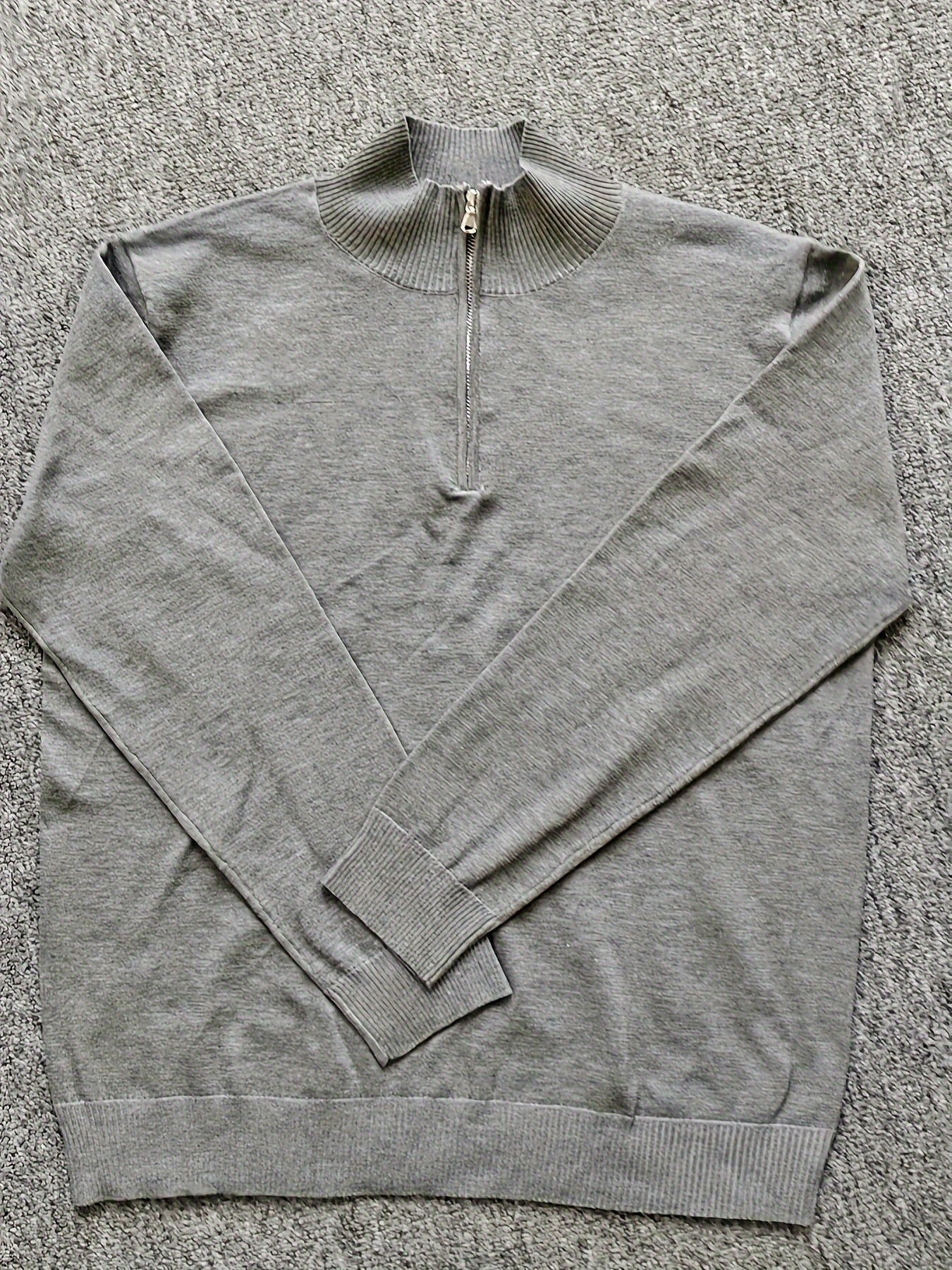 Hoge stretch heren trui met opstaande kraag en rits