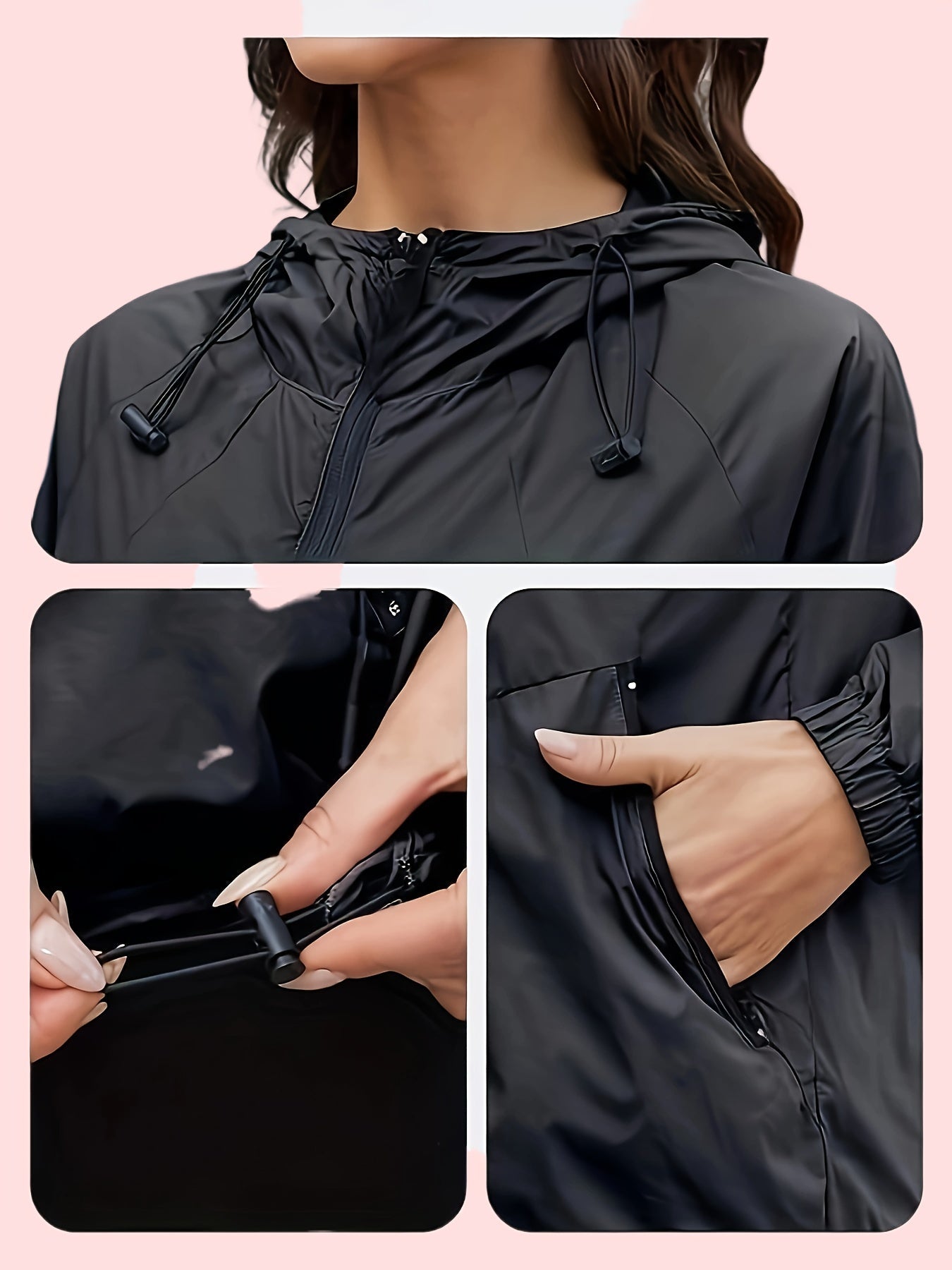 Stoere plus size sportjack met capuchon van katoenmix - perfect voor actieve en casual dagen afbeelding 4